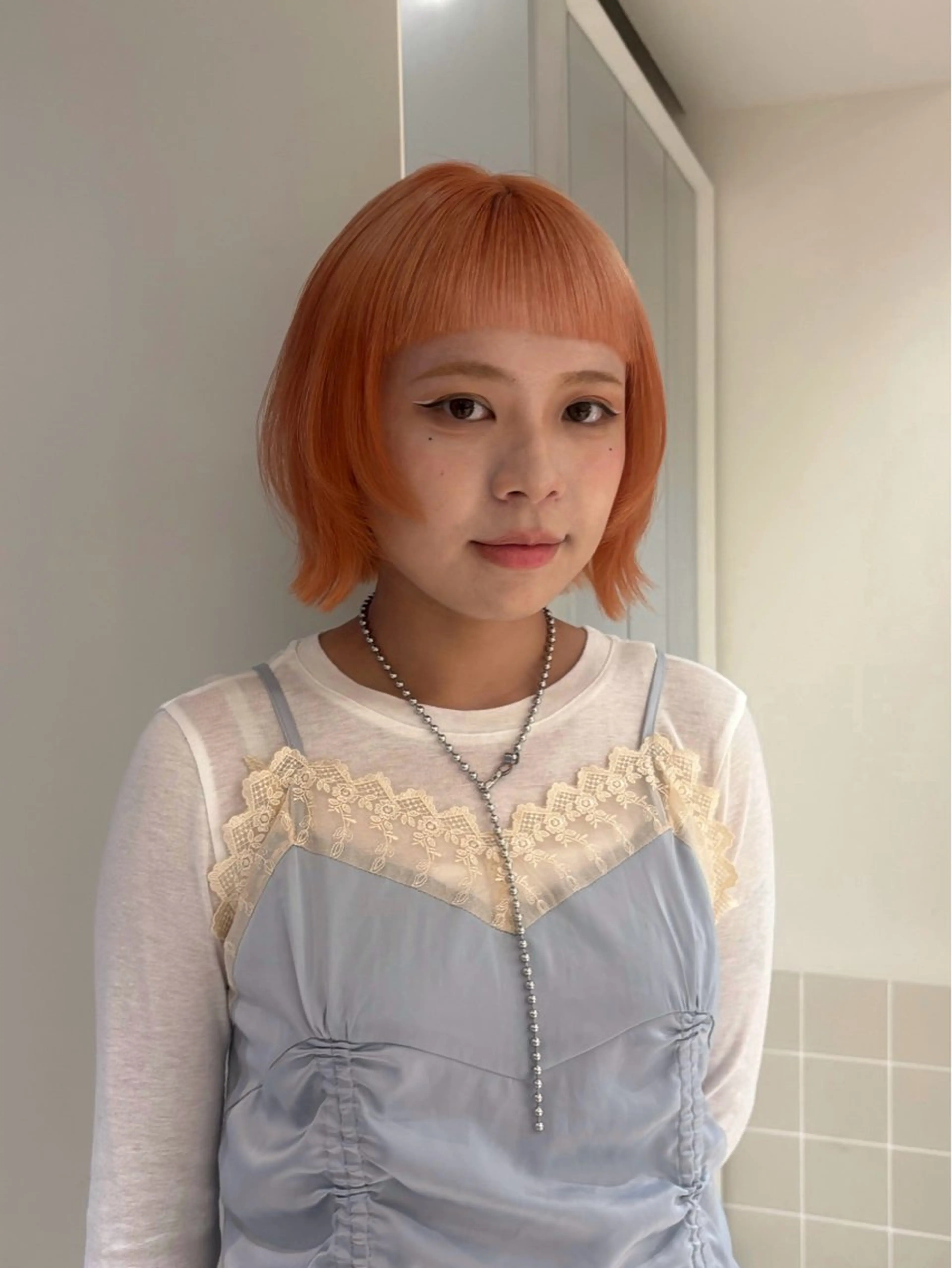 ショート ボブレイヤー ボブ レイヤーカット カット ヘアカラー 艶感/ナチュラル 🩵amiのヘアスタイル