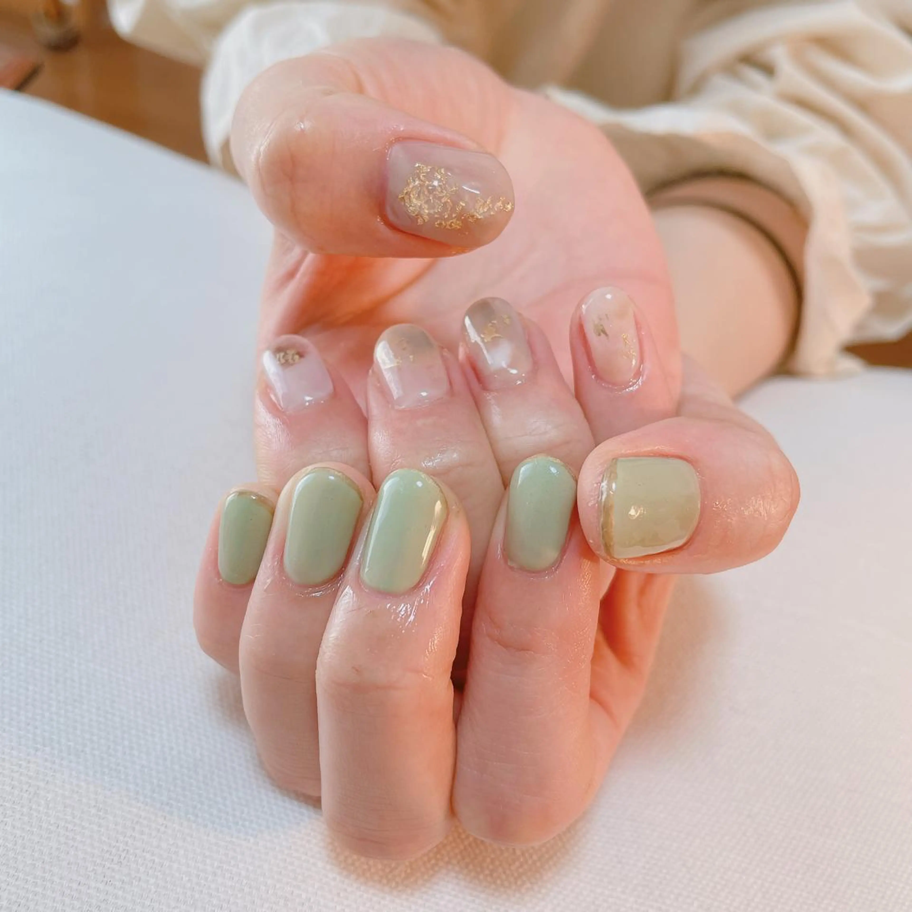 ネイル アートネイル ニュアンスネイル 春ネイル ハンドネイル nakamoto yuukaのネイルデザイン