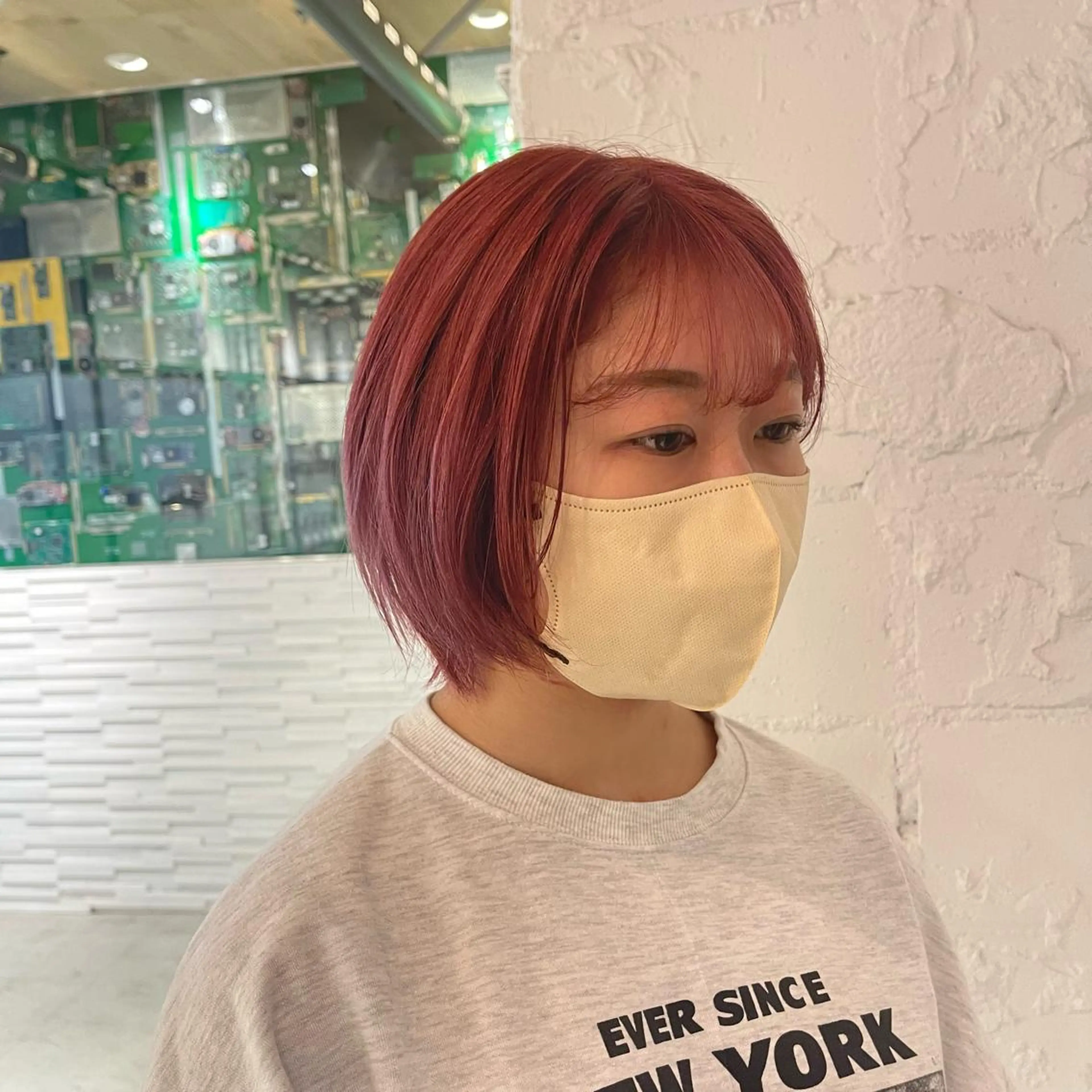 ショート カラー ヘアカラー トリートメント lunty miichiのヘアスタイル