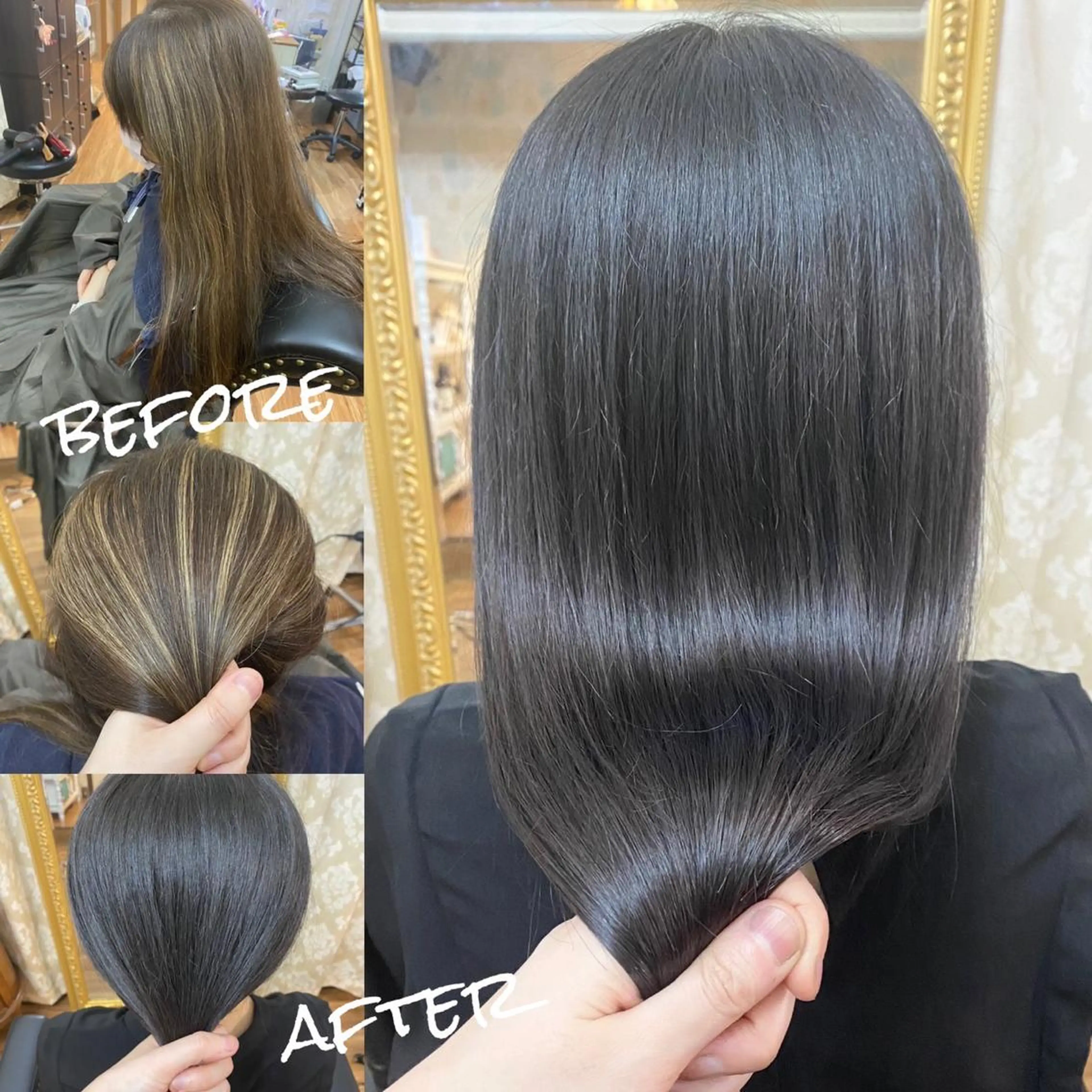 ロング カラー ブルーカラー GOLD BLACK所属・究極の艶髪！ 艶神！大矢祥央のヘアスタイル