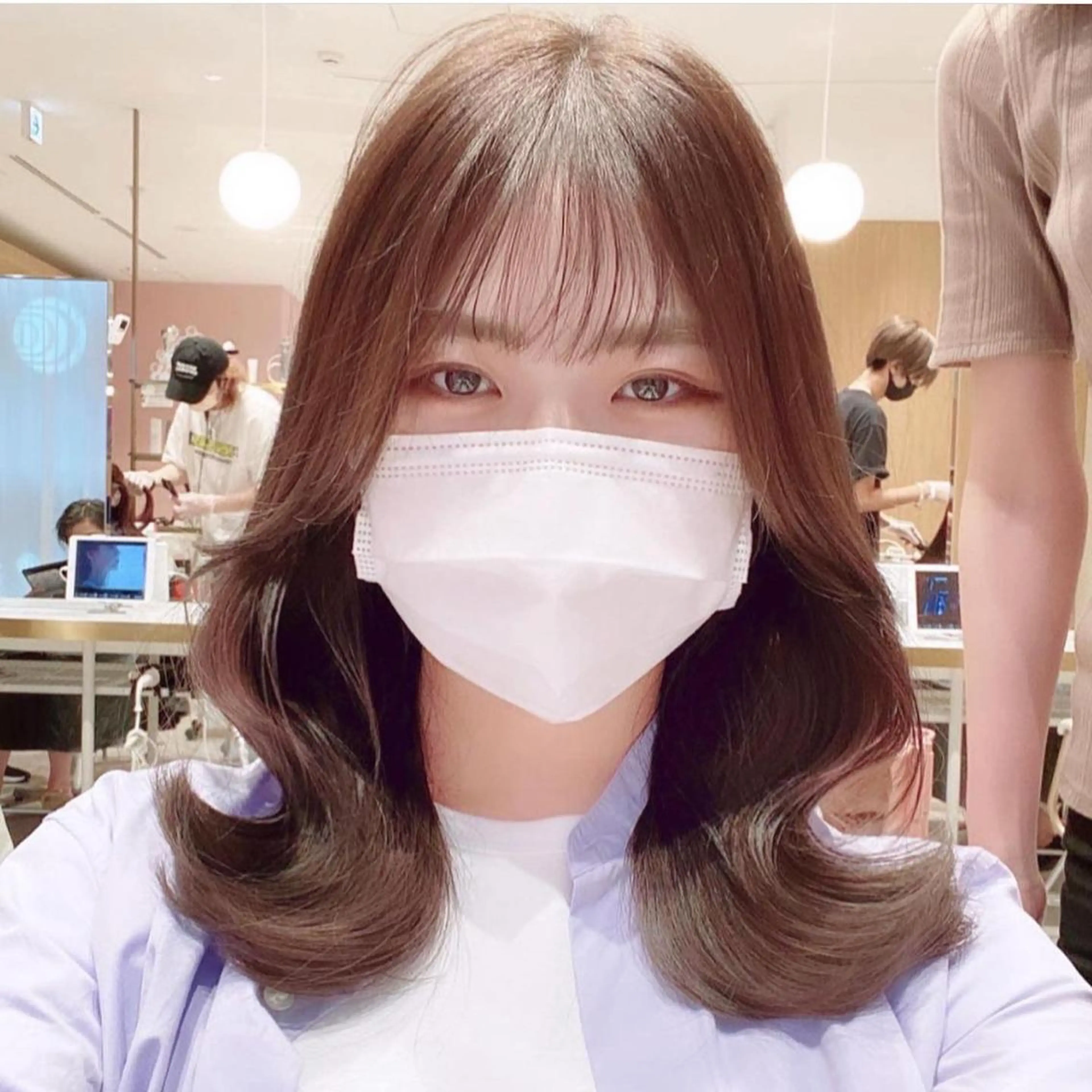 セミロング カット ヘアカラー トリートメント 韓国くびれレイヤー 🇰🇷はづきのヘアスタイル