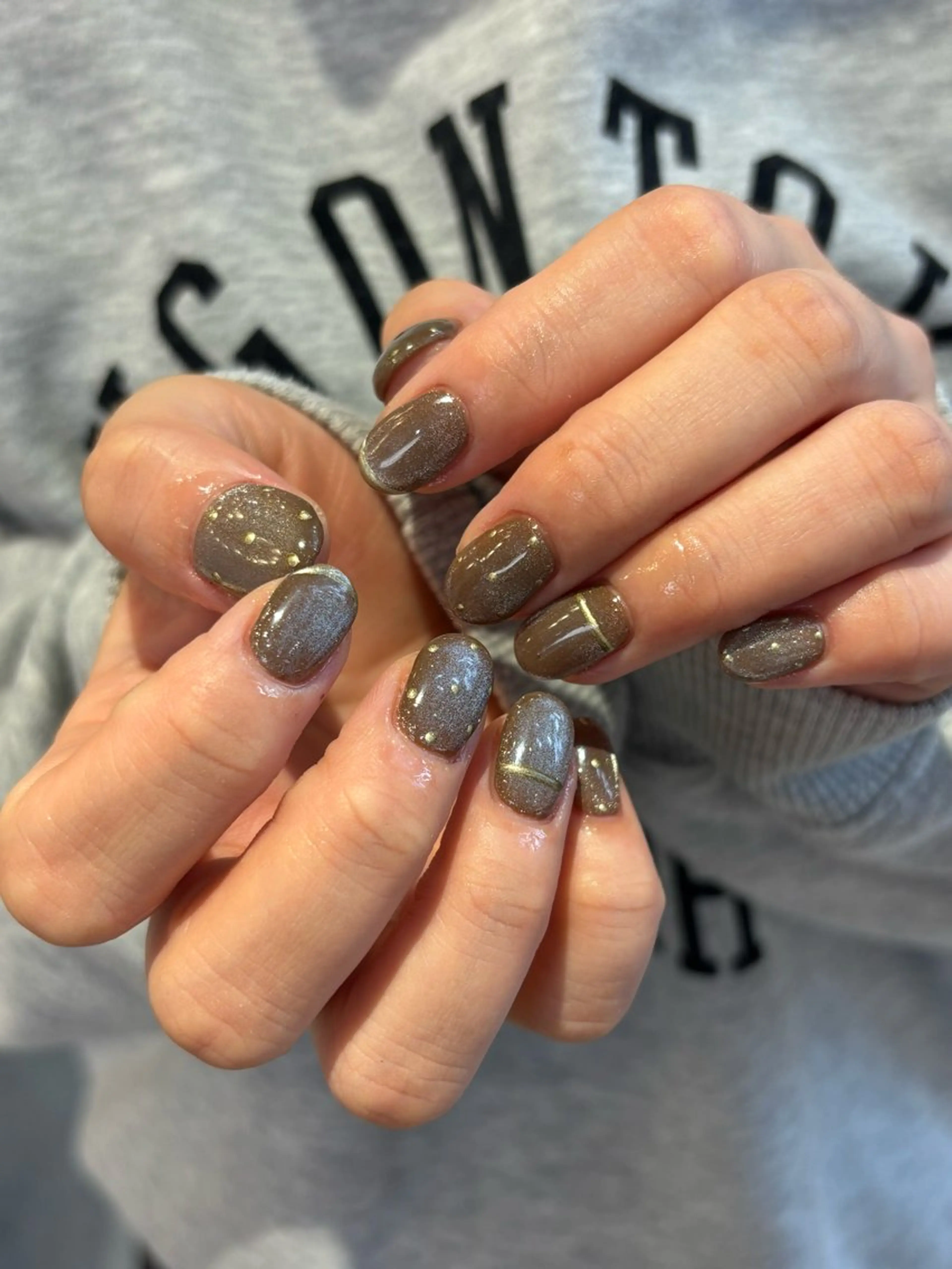 ネイル ハンドネイル 暖色color 🎀Hiroka🎀のネイルデザイン