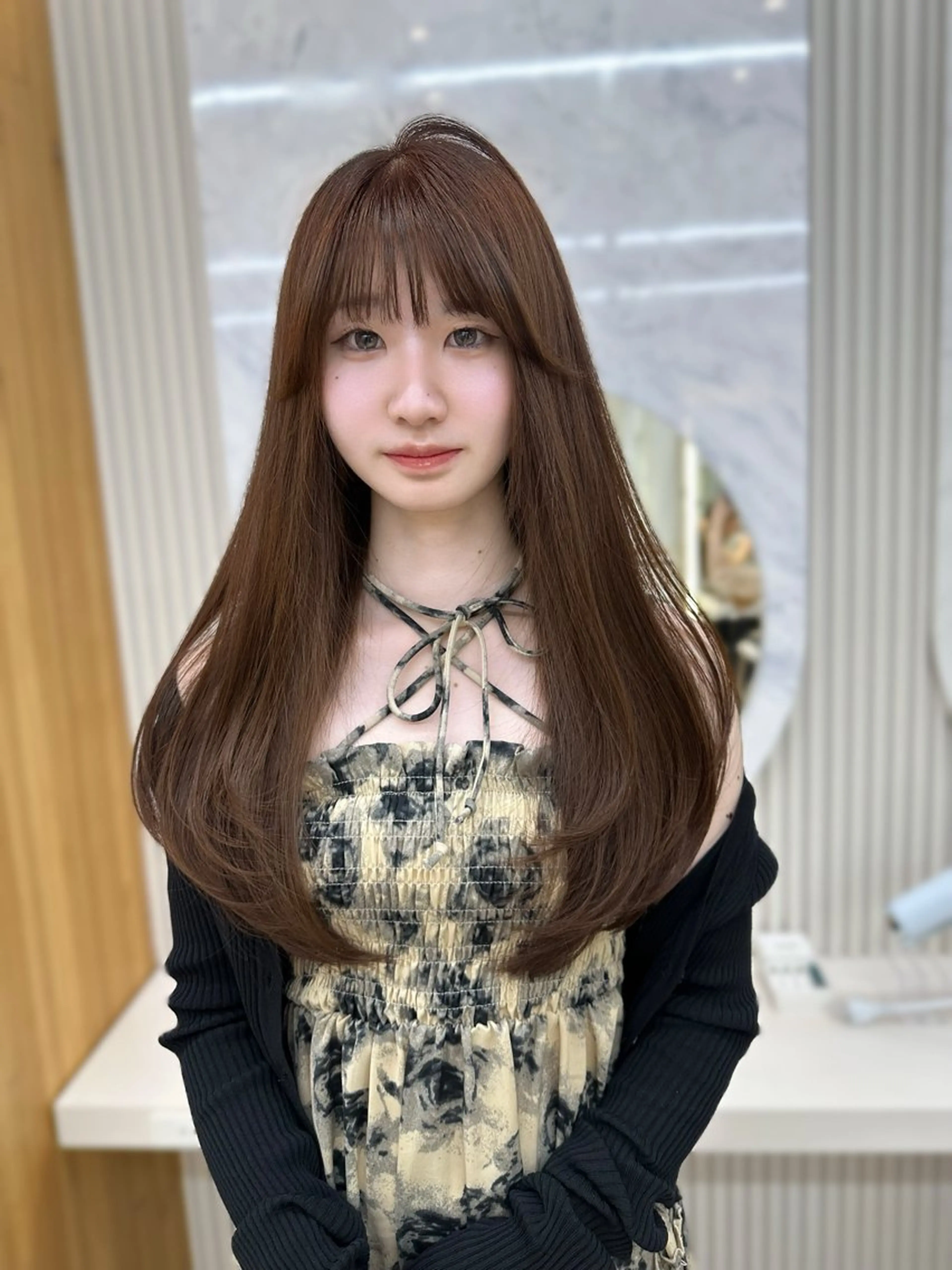 ロング oto🎀×美髪× シースルー前髪🤍のヘアスタイル