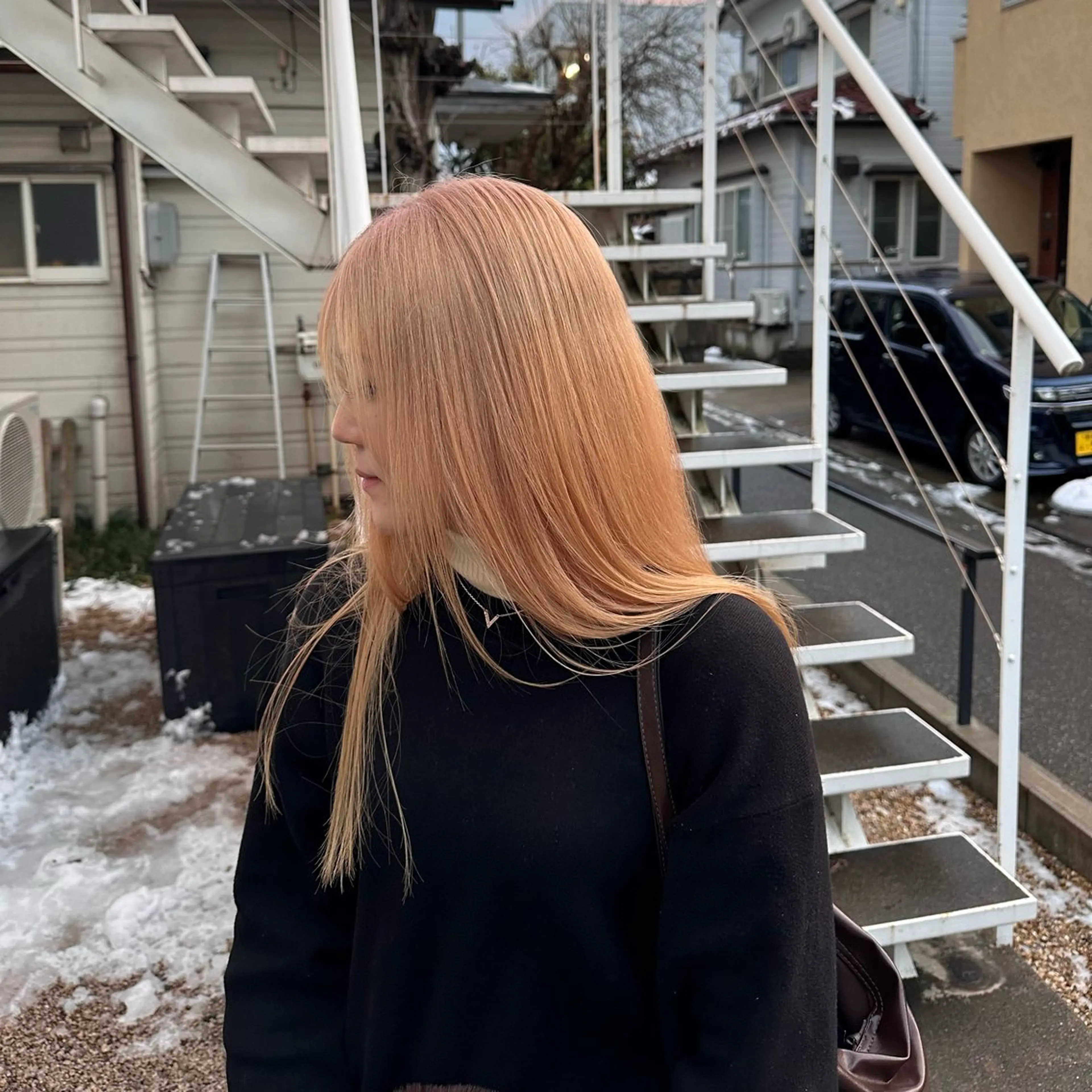 ロング ヘアカラー 🧸ミルクティー /ブリーチ🫧あずみのヘアスタイル