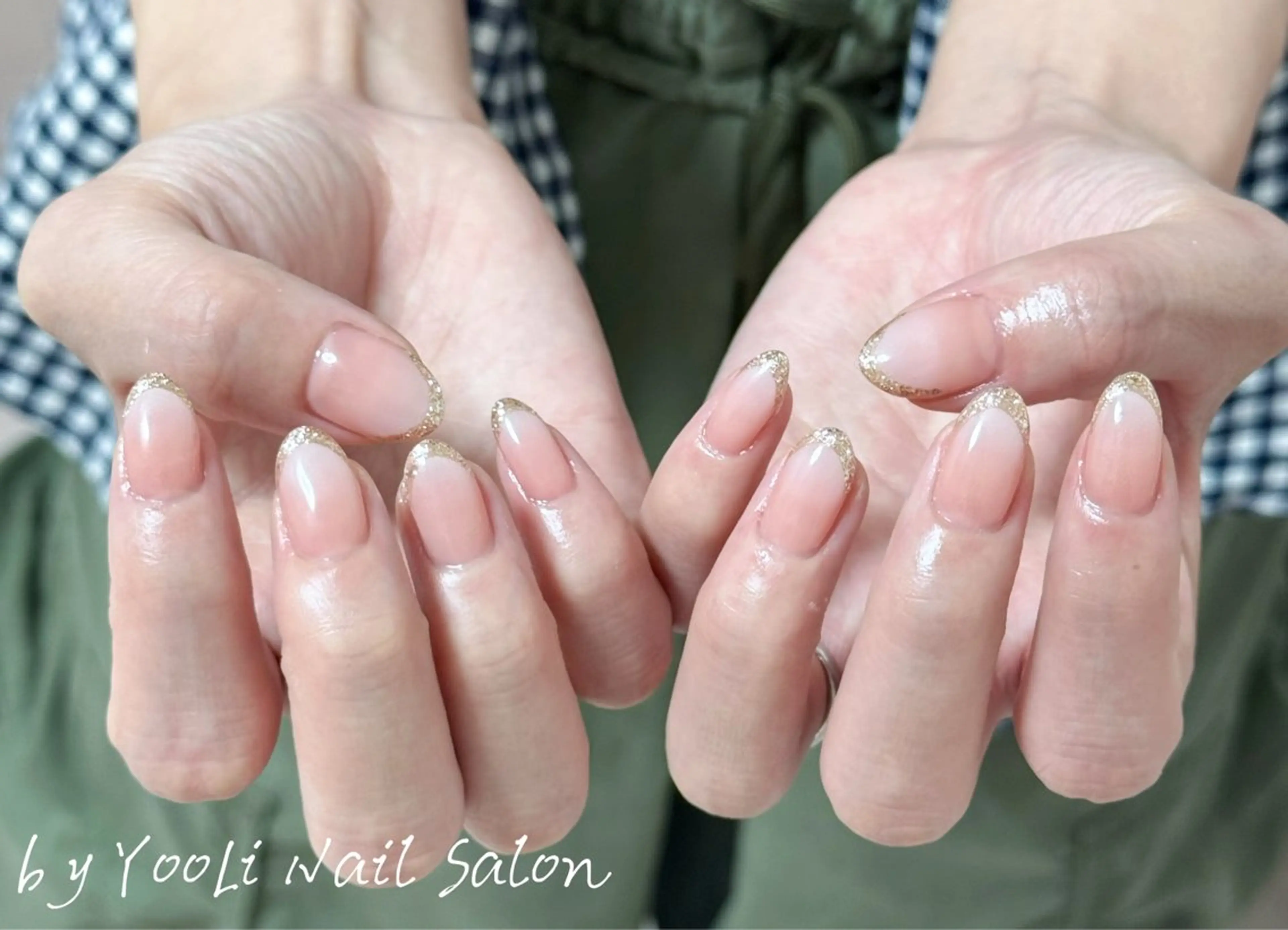 ネイル アートネイル オーロラネイル チークネイル フレンチネイル ガラスフレンチ ハンドネイル 🎀🎀YooLi Nail Salonのネイルデザイン