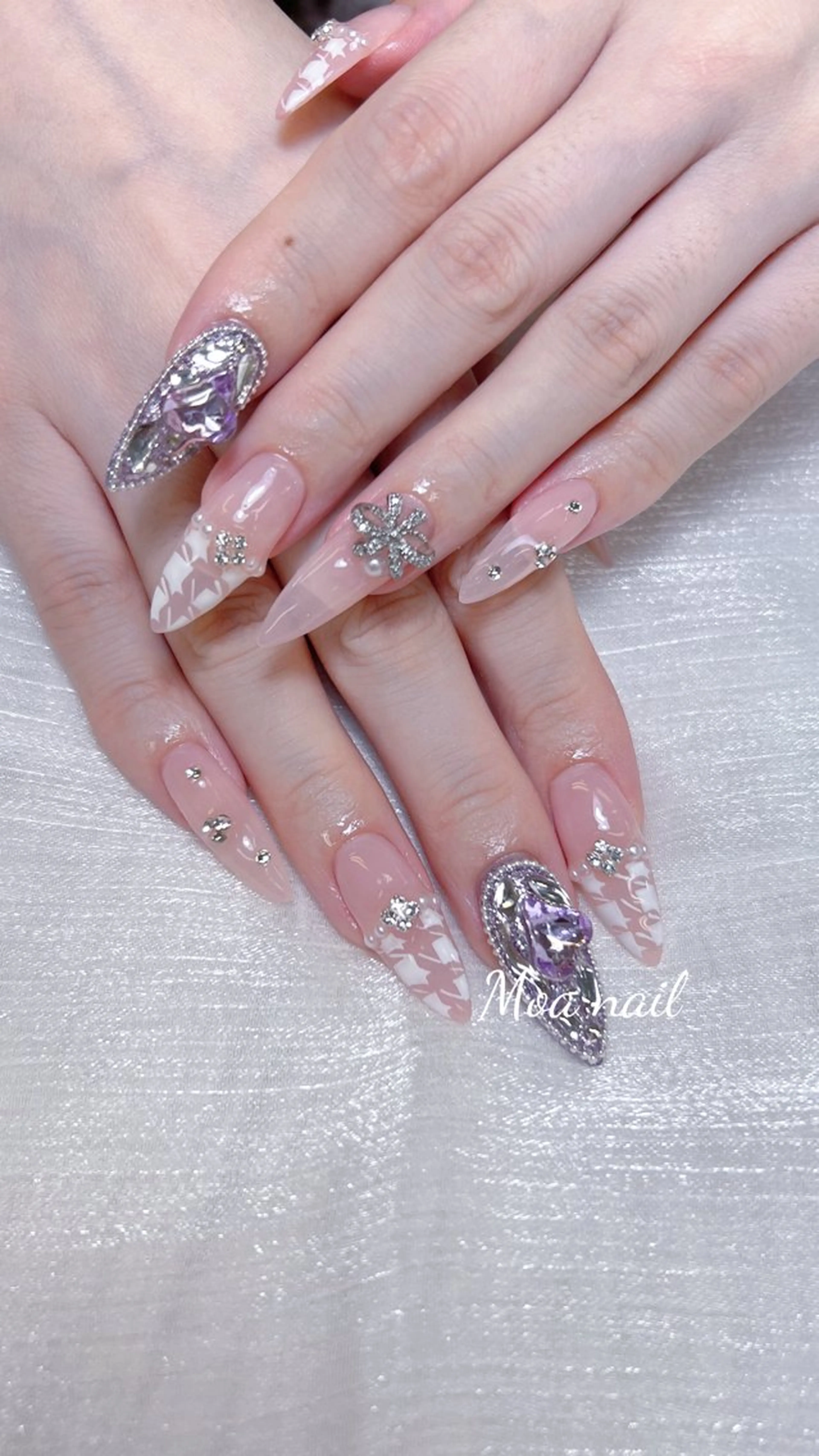ネイル 長さ出し スカルプネイル ワンホンネイル Moa nailのネイルデザイン