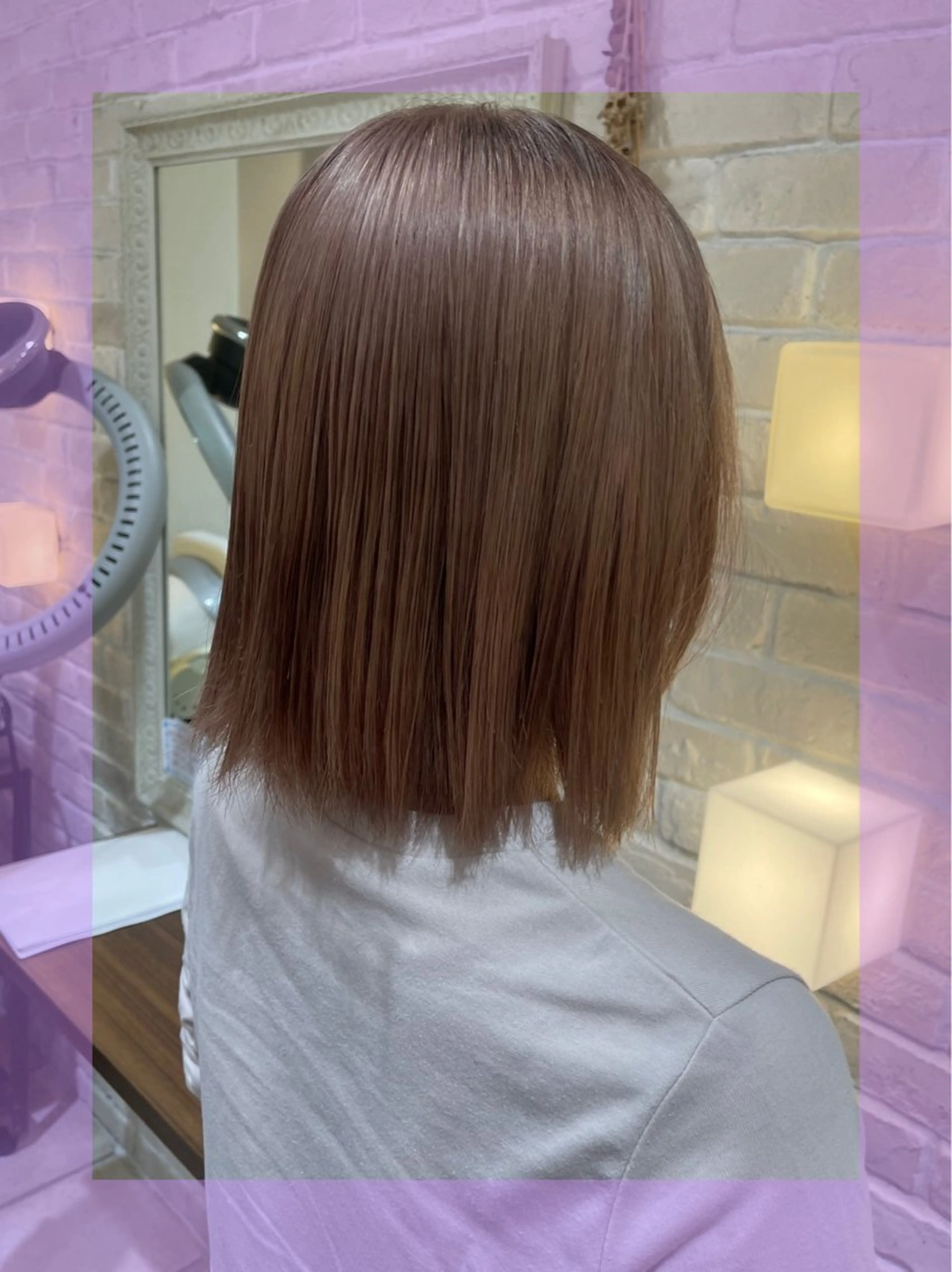 ミディアム カラー ヘアアレンジ ベージュカラー ヘアカラー 🦄ブリーチ💜エク ステ💜MIU🦄のヘアスタイル