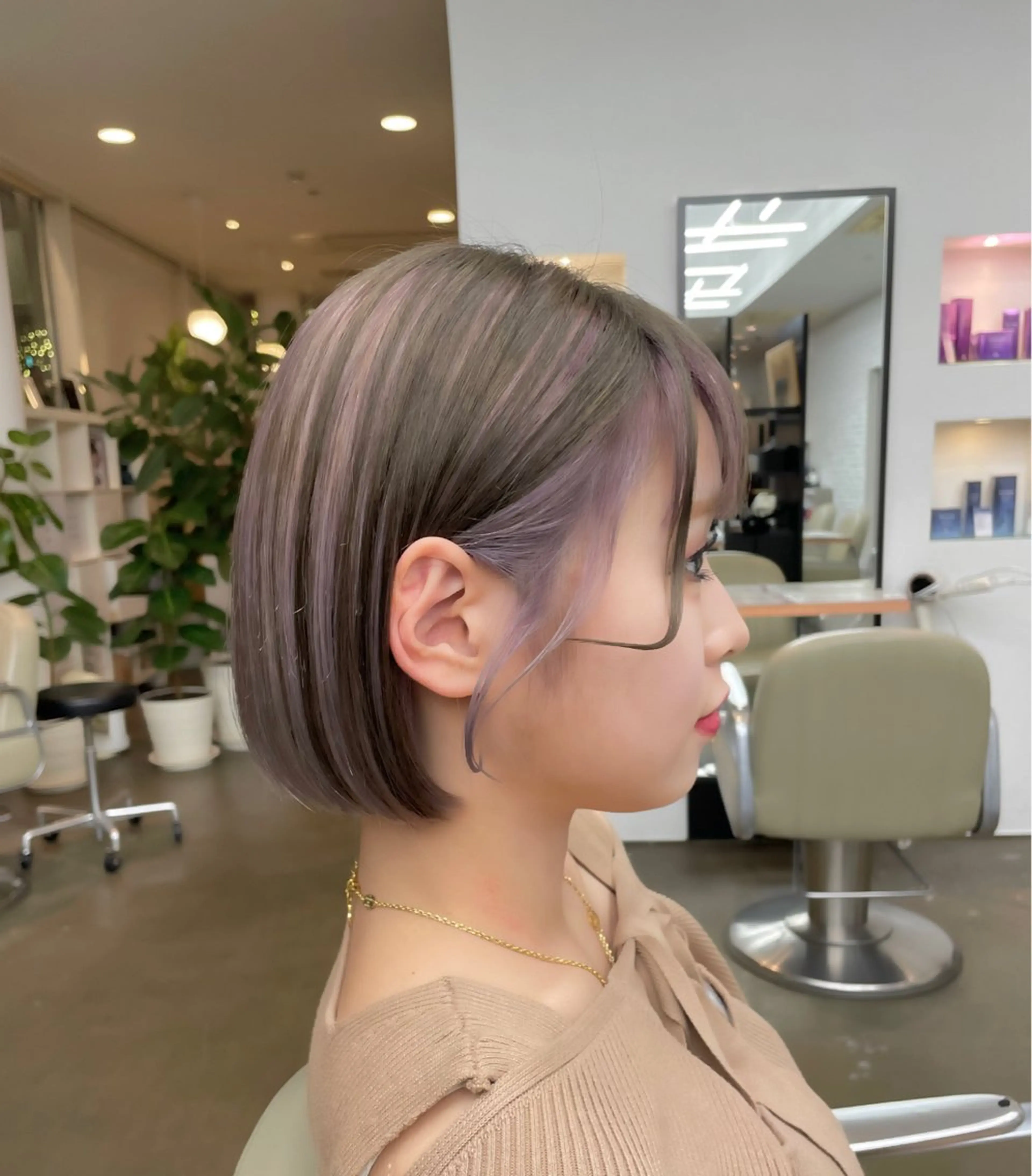 ショート ボブ カット トリートメント ヘアセット 🍑まき/カット /髪質改善カラー🍑のヘアスタイル
