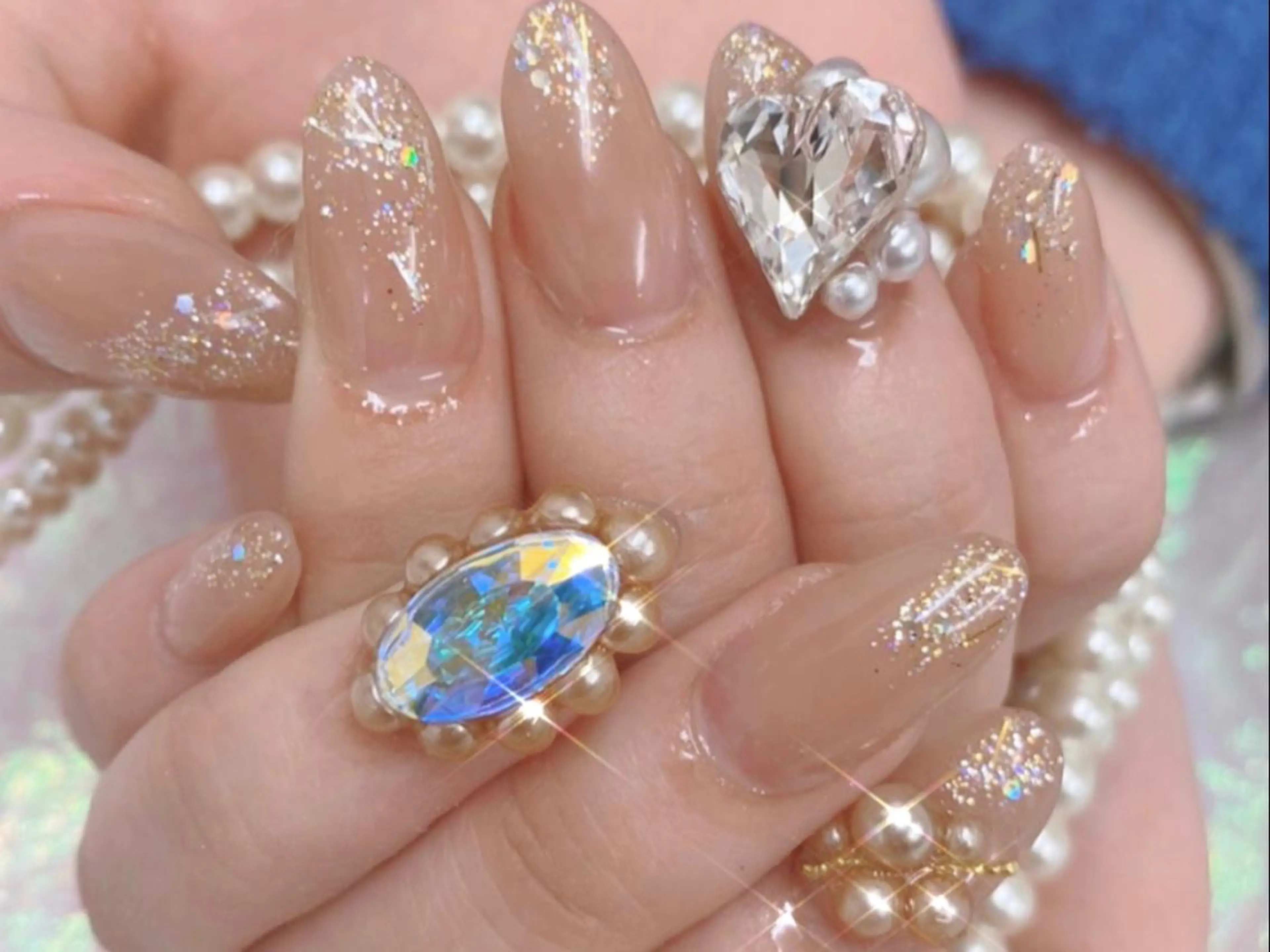 ネイル ハート キラキラネイル Nail lieNのネイルデザイン