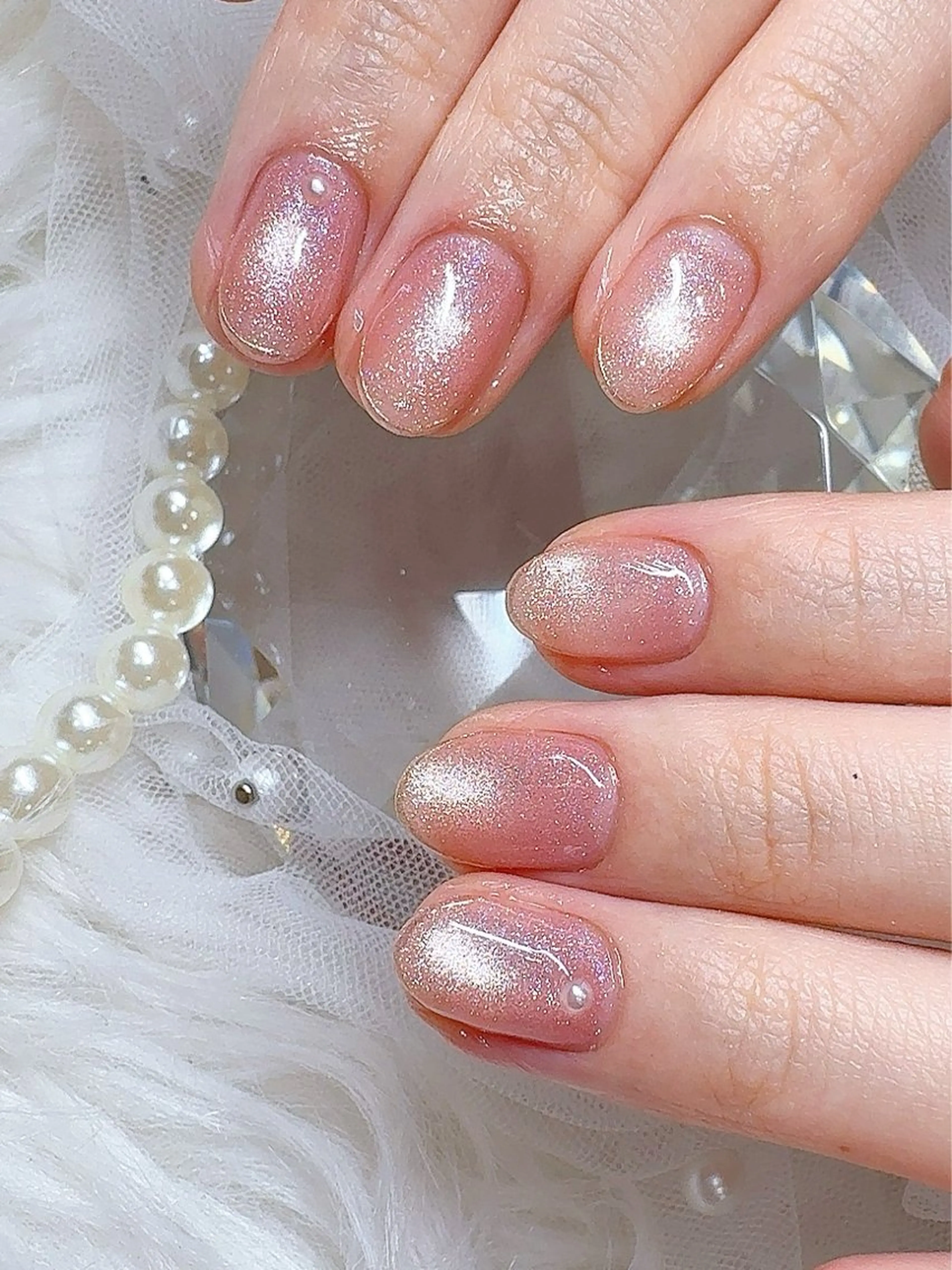 ネイル アートネイル フラッシュネイル フットネイル グラデーション ラメ(グリッター) ハンドネイル BABY  BREATH所属・y natsumiのネイルデザイン