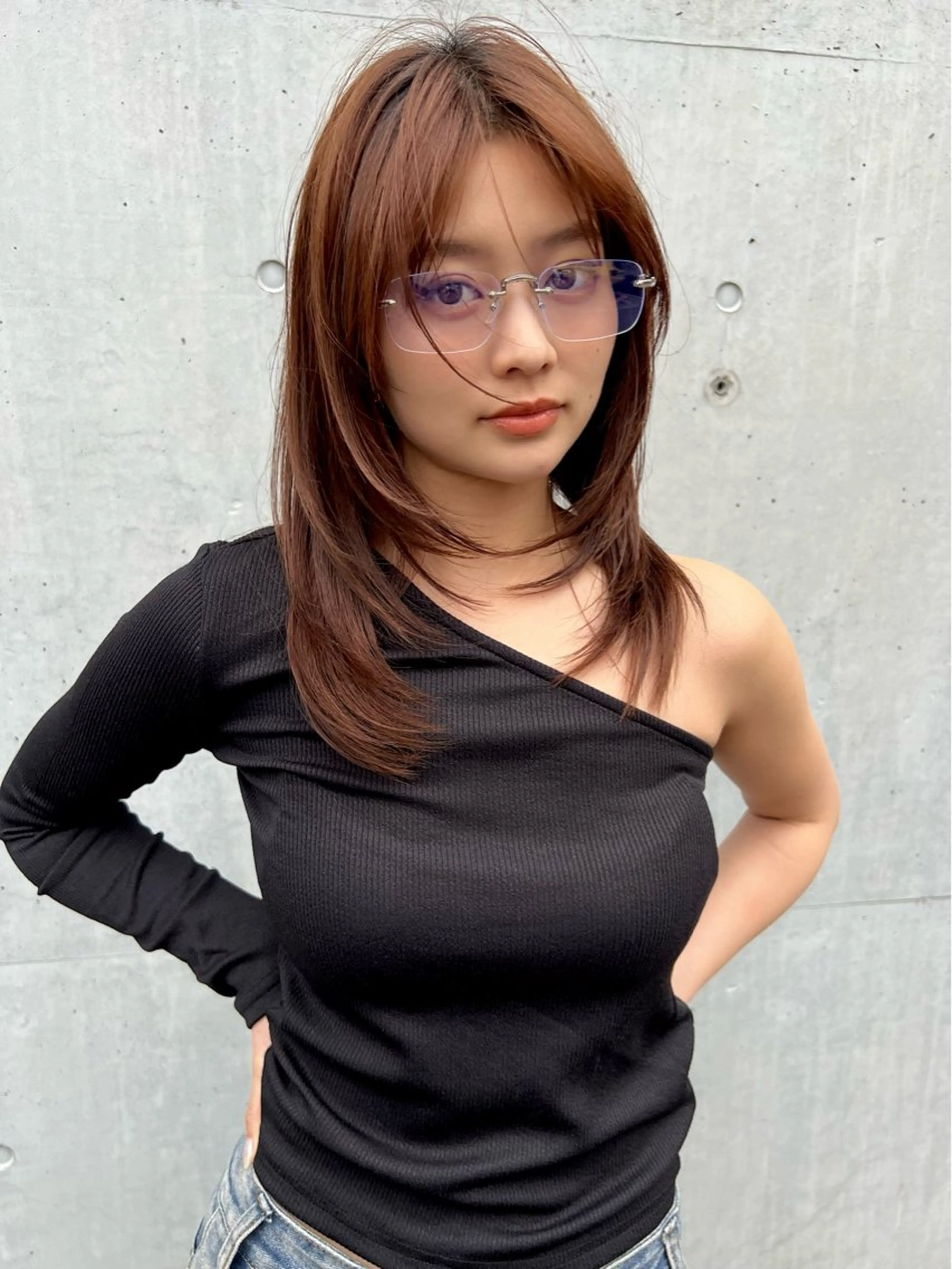ロング レイヤーカット sand yokohama所属・ほの/ボブ/透明感カ ラー/レイヤーカットのヘアスタイル
