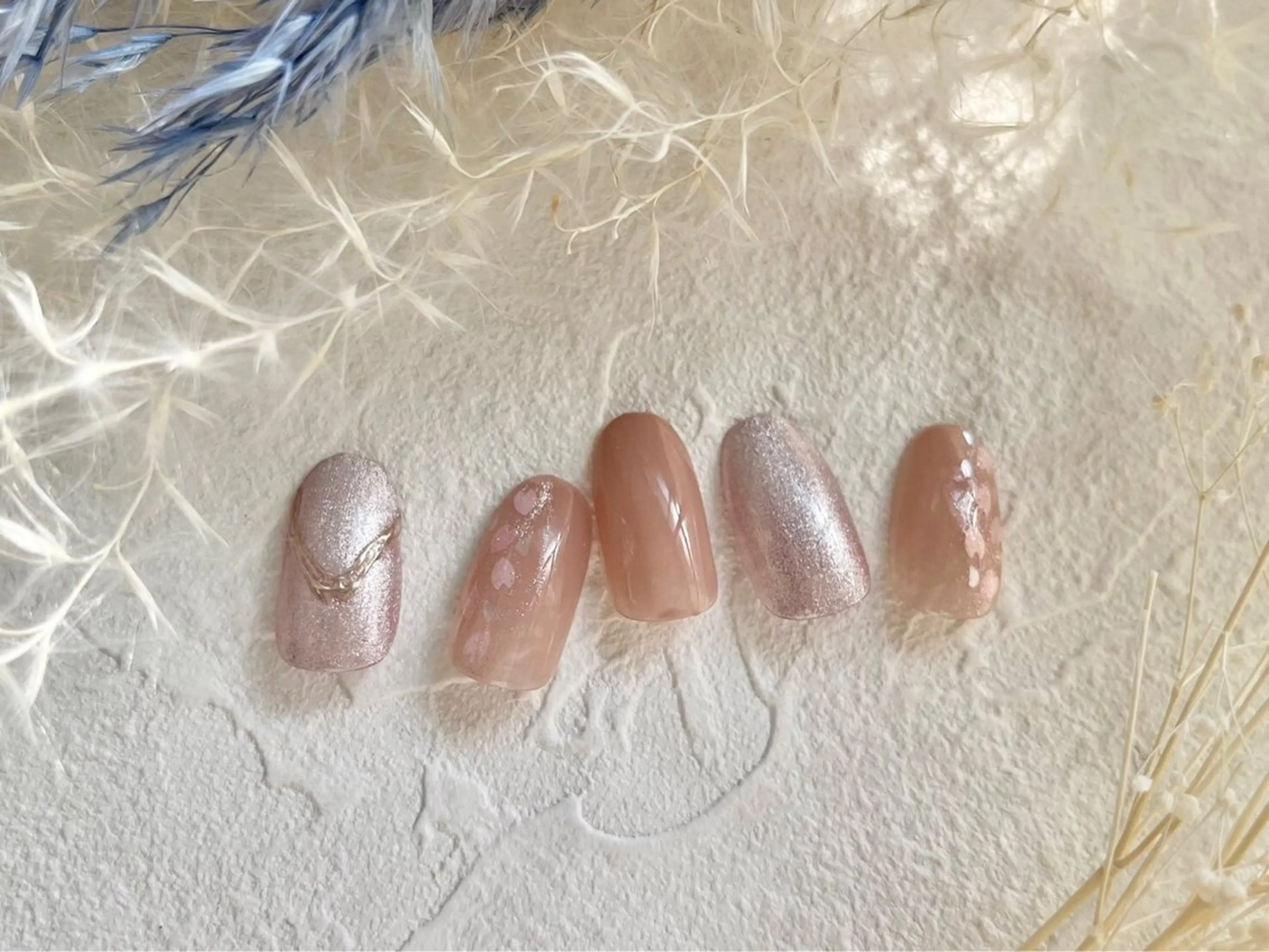 ネイル オーロラネイル 入学式 フットネイル フレンチネイル ジェルネイル Mogu nail 二子玉川のネイルデザイン