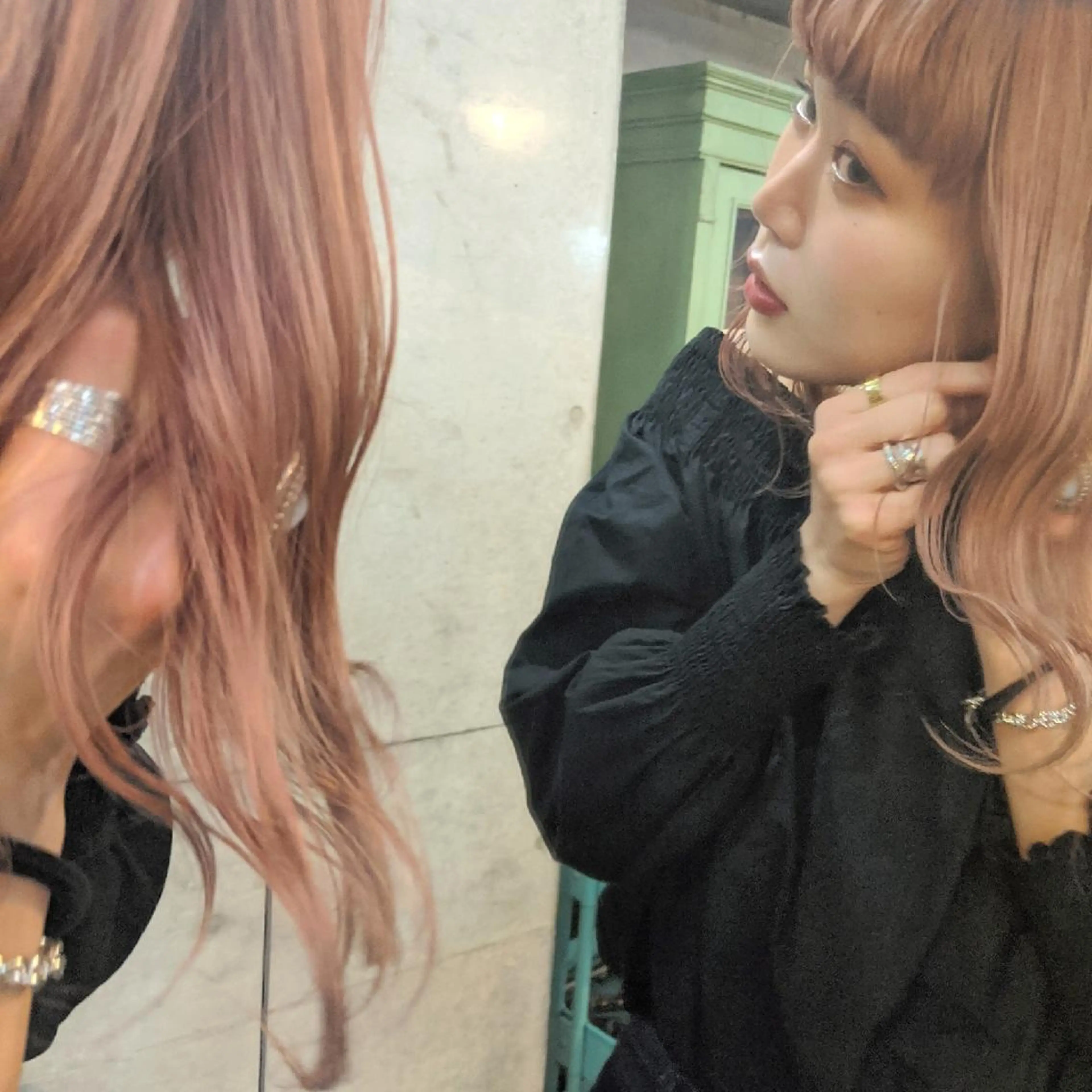 ヘアアレンジ カラー セミロング 南堀江 möwen ( メーヴェ )所属・mowen RUIのヘアスタイル