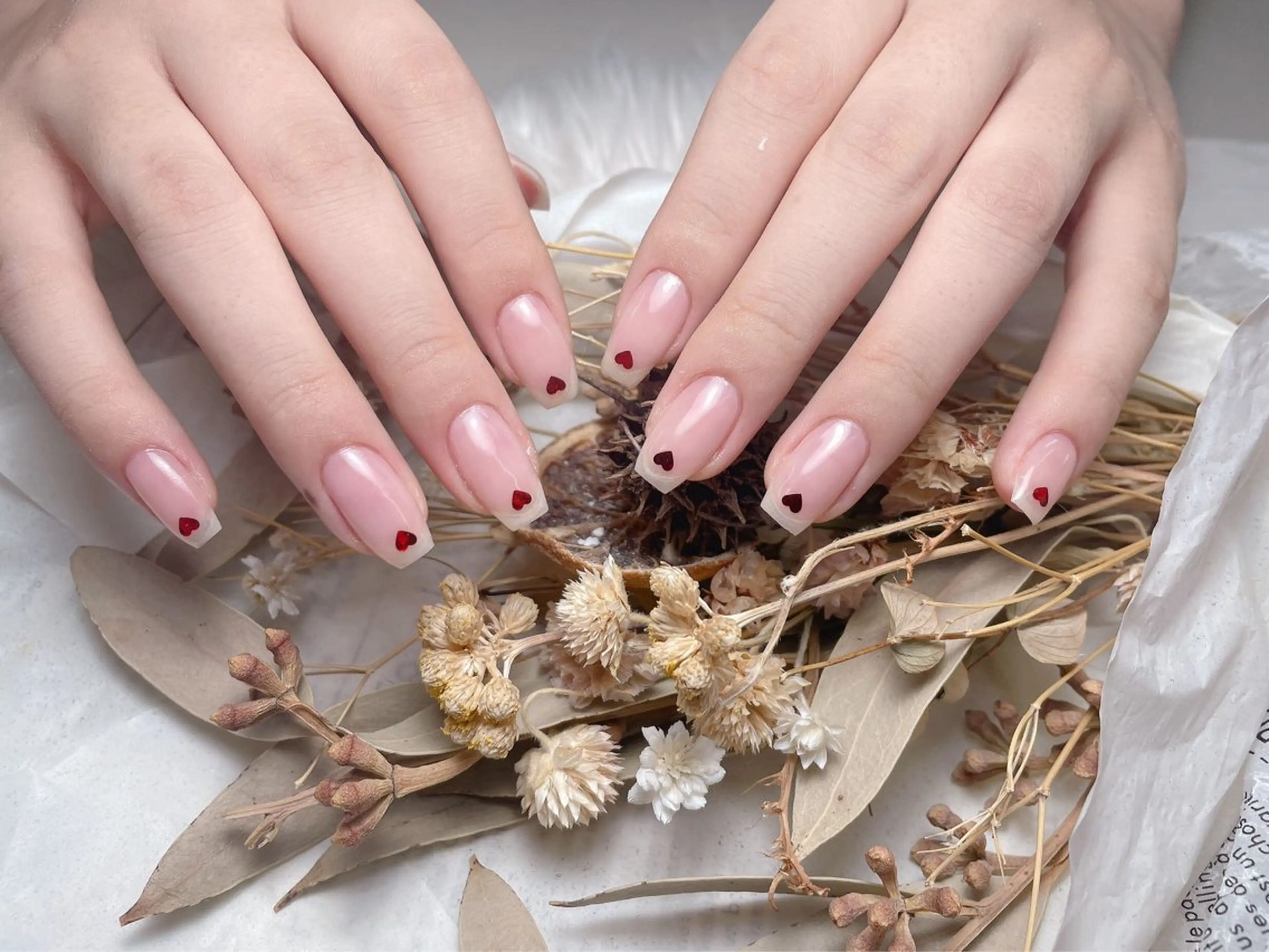 ネイル 長さ出し フレンチネイル ジェルネイル ガラスフレンチ 韓国ネイル For U nail スカルプ専門店のネイルデザイン