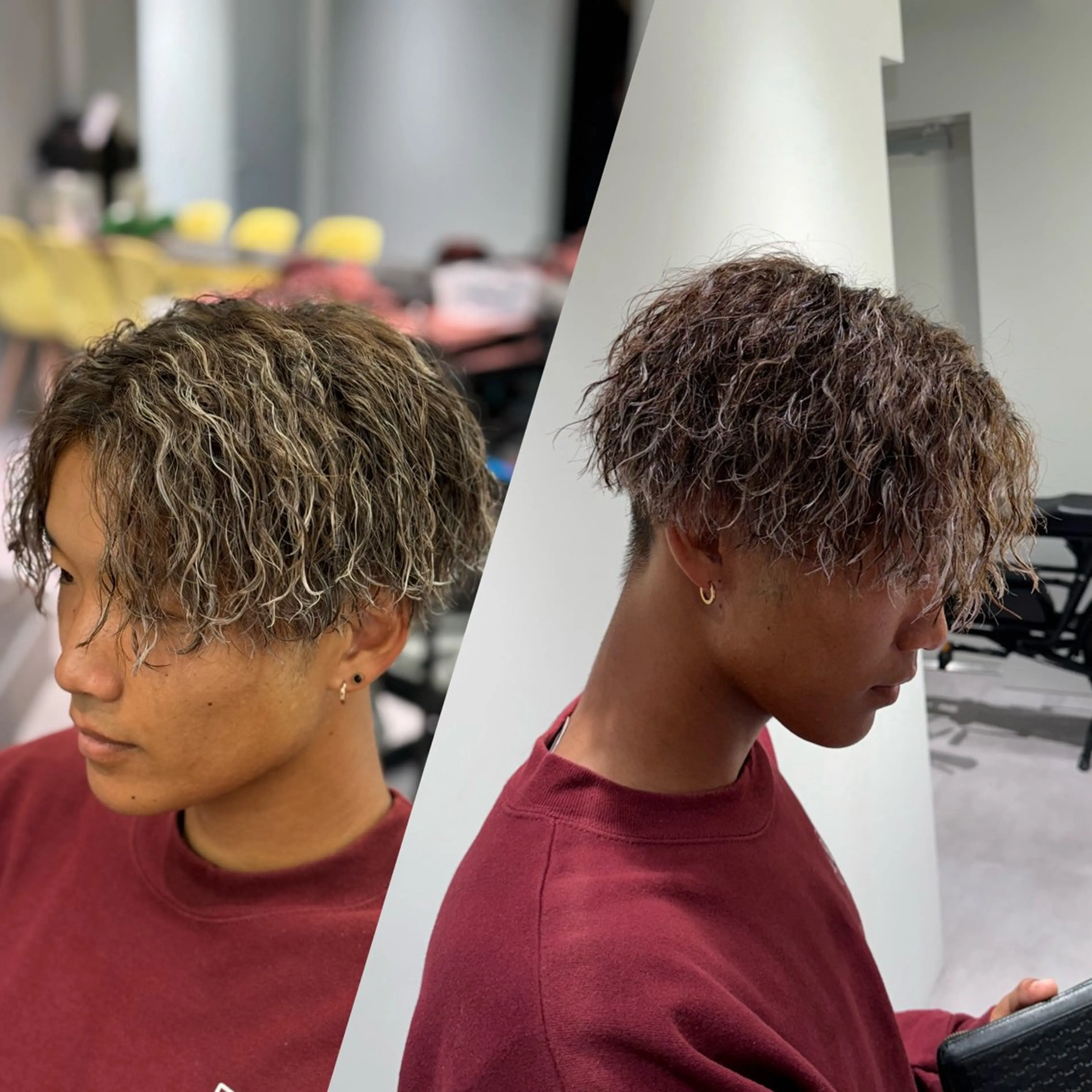 カラー パーマ メンズ R/🤎 パーマ＆ブリーチ🔥のヘアスタイル