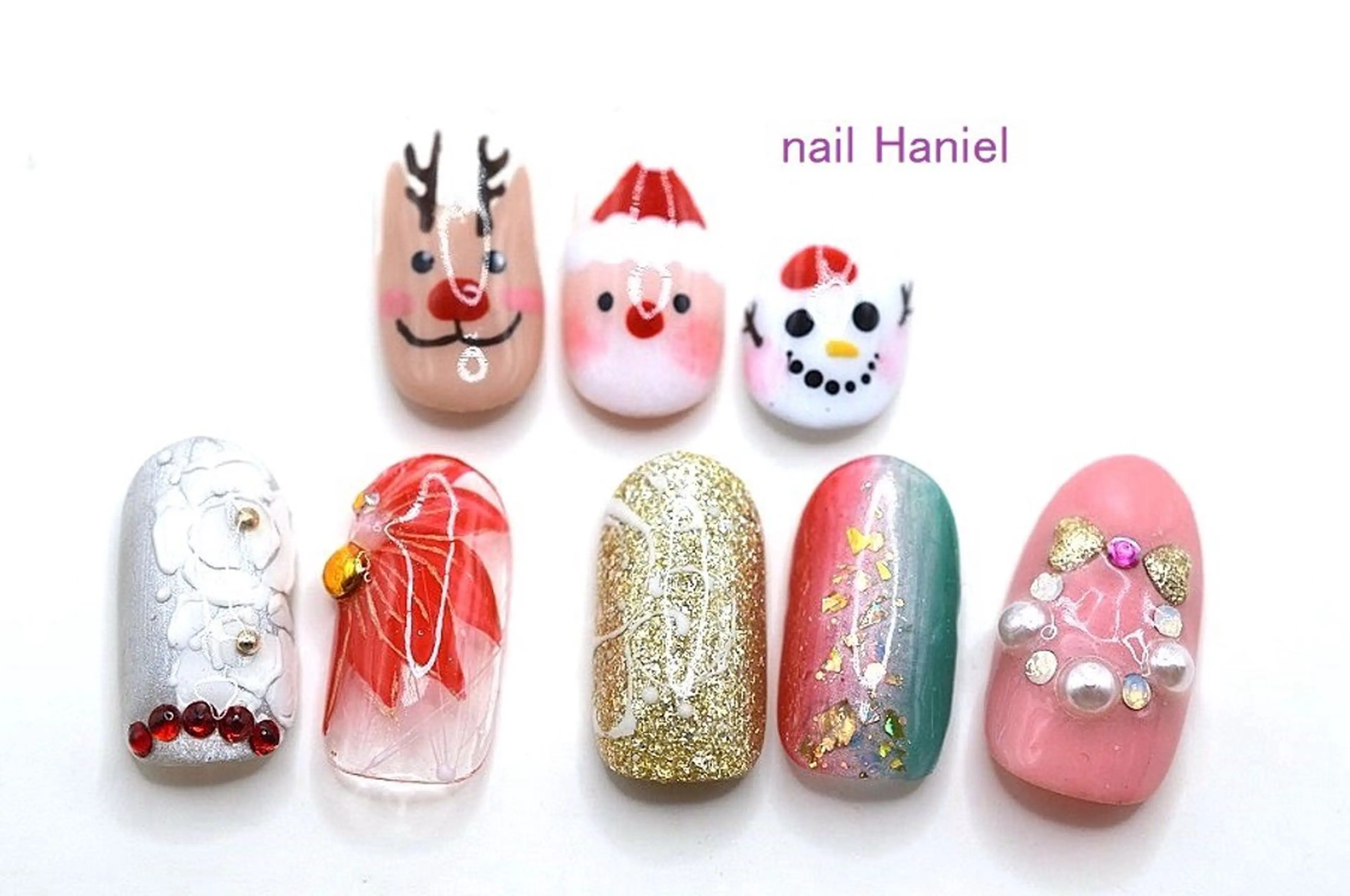 ネイル アートネイル ジェルネイル パラジェル 冬ネイル クリスマス ハンドネイル nail Haniel所属・半蔵門サロンハニエル 魅神 ちよのネイルデザイン