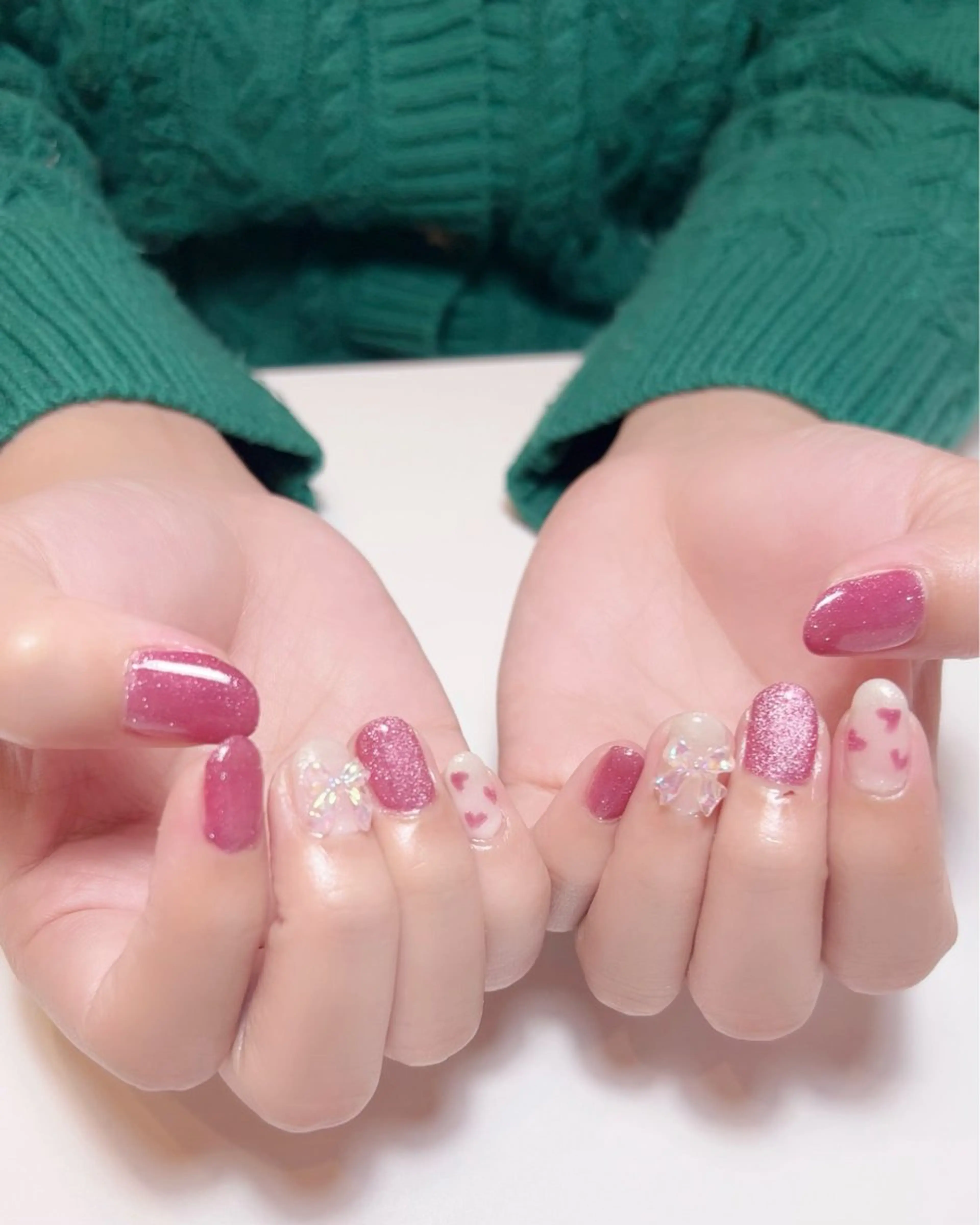 ネイル フラッシュネイル フラッシュマグ マグネットネイル ハンドネイル Peach nail 🍑kaoriのネイルデザイン