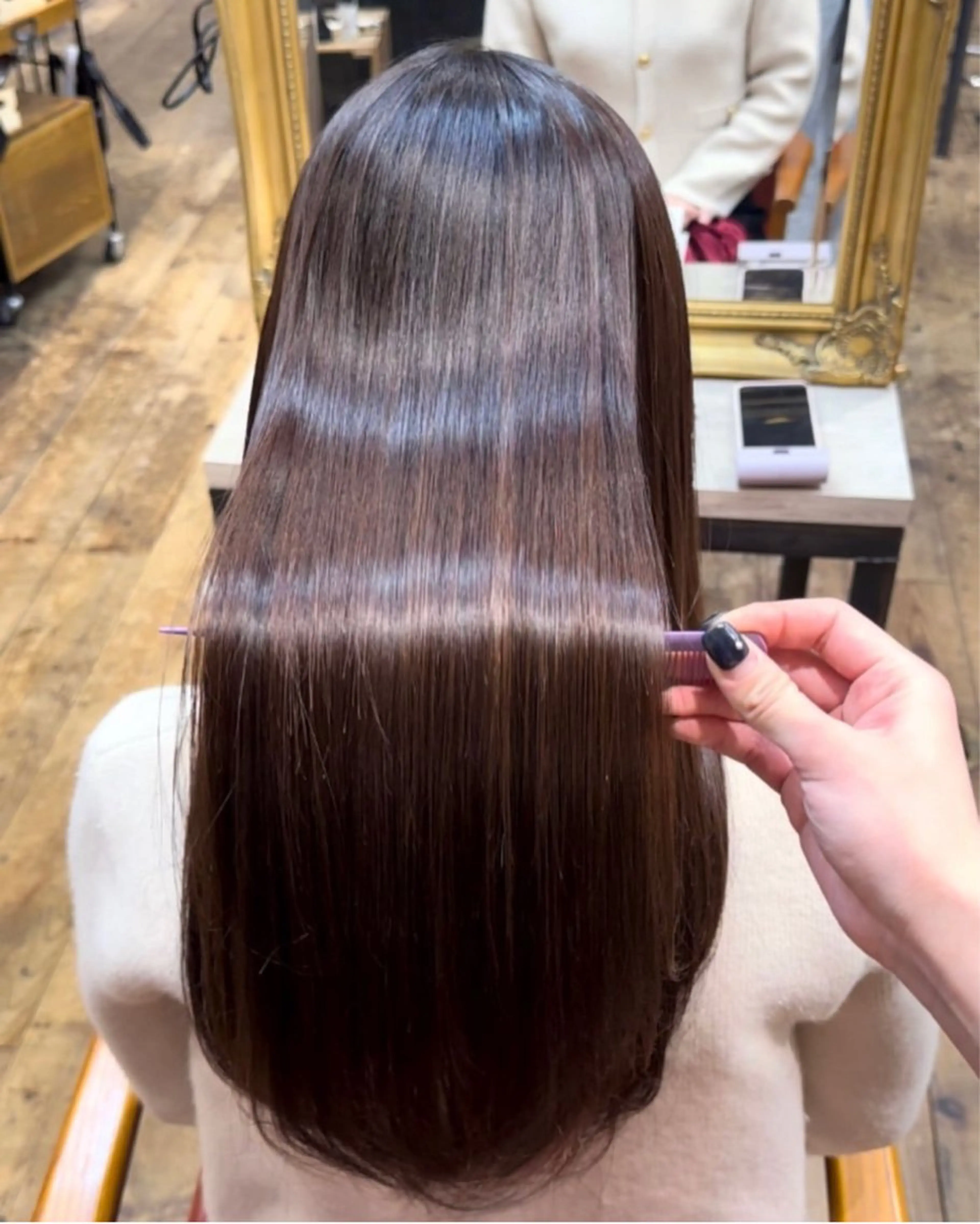 セミロング パーマ 縮毛矯正 カット 縮毛矯正 🌈艶髪縮毛矯正🌈 岡野美典のヘアスタイル