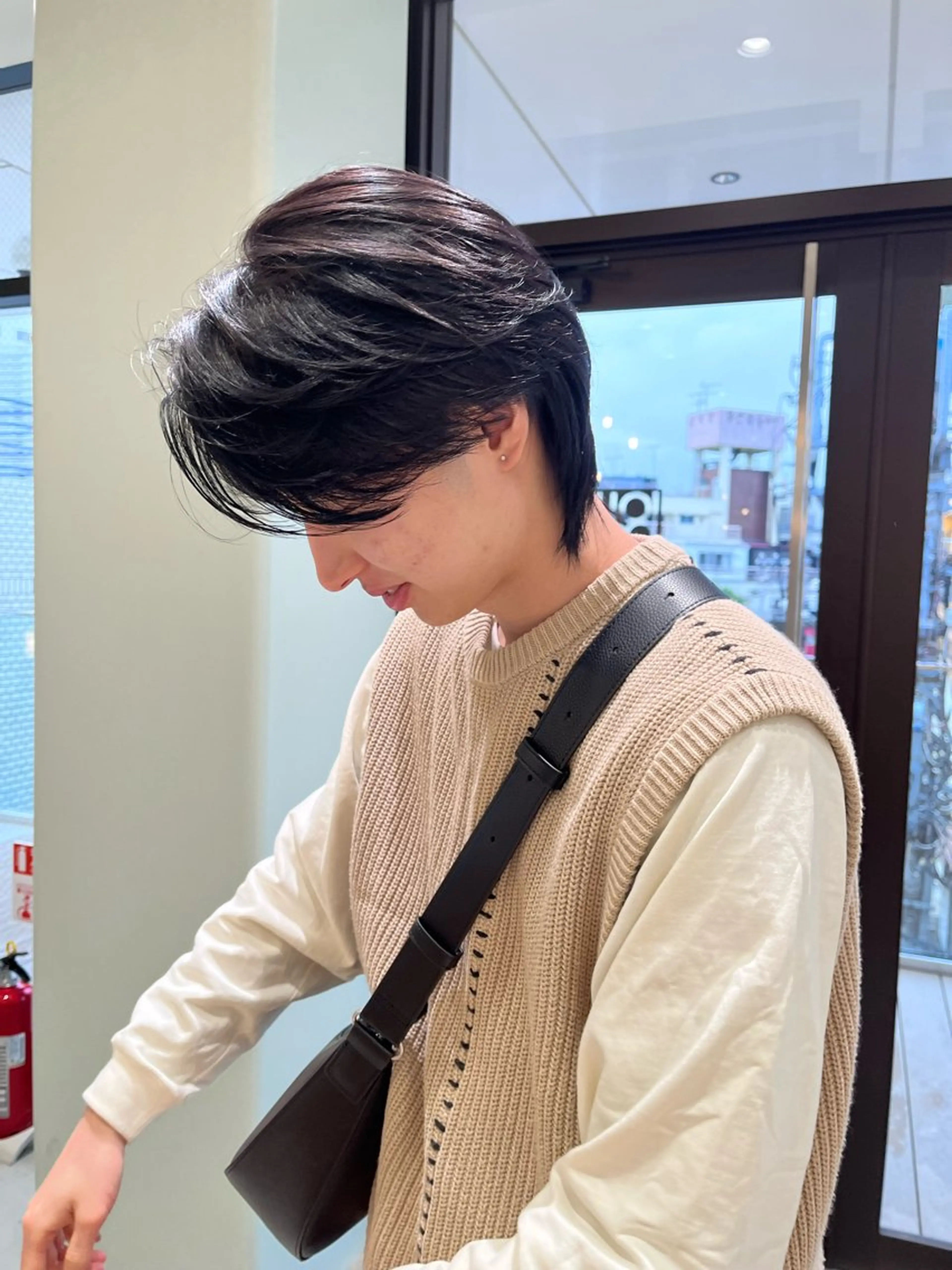 ショート メンズ センターパート メンズウルフカット ウルフカット カット 原宿パーマ kazuのヘアスタイル