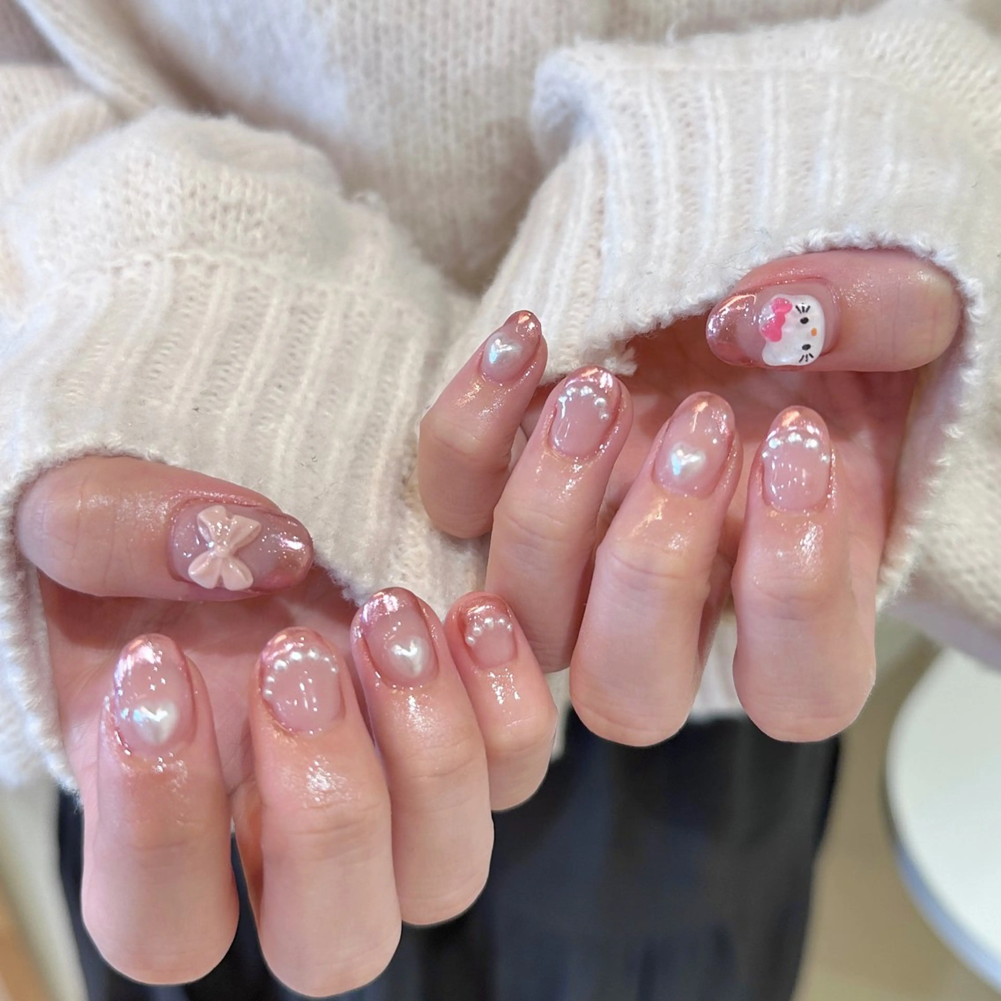 ネイル ハンドネイル 𝕄𝕚𝕪𝕦🤍 自由が丘⌇パラジェルのネイルデザイン