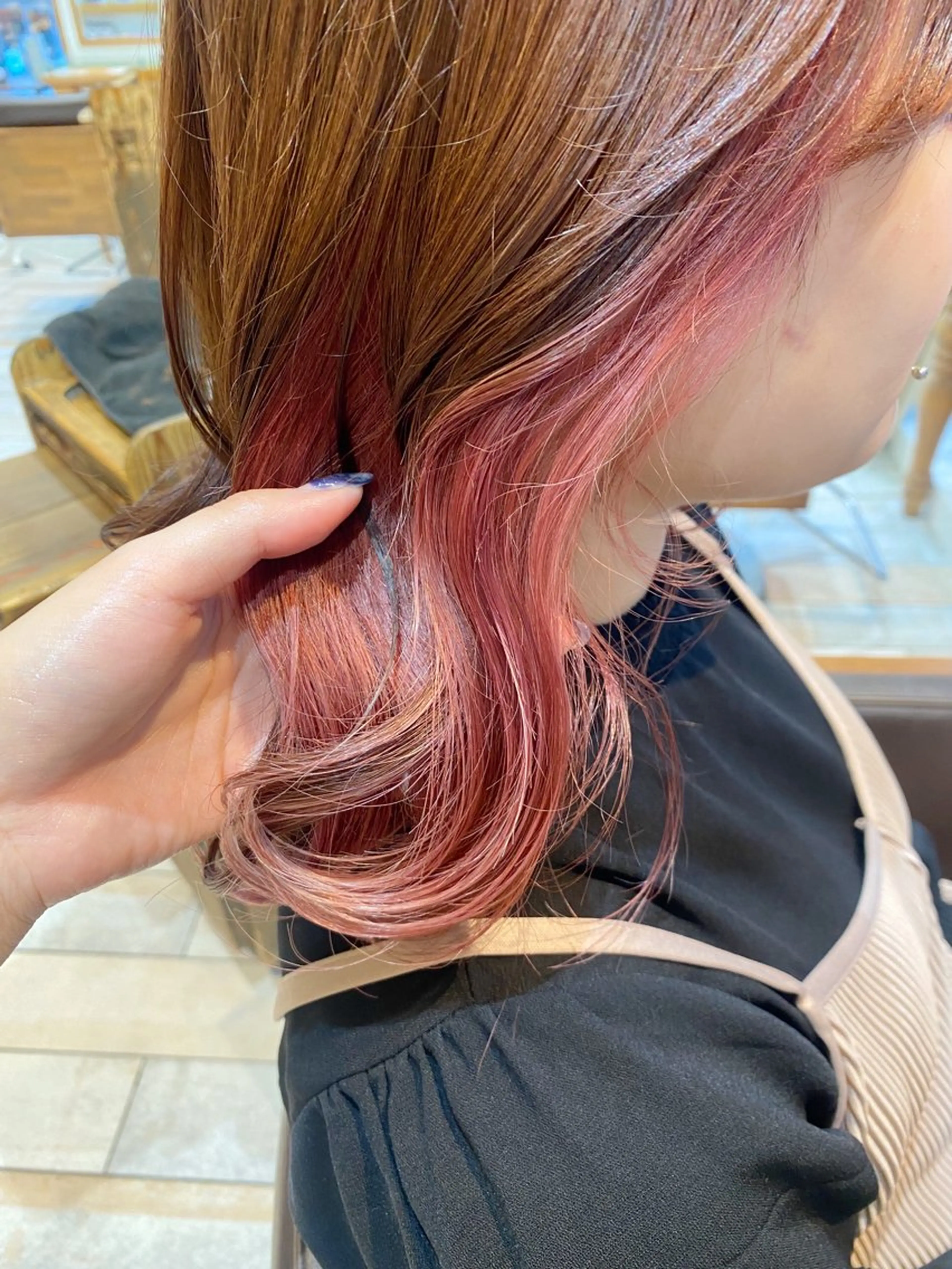 カラー ピンクカラー ヘアカラー トリートメント 🧸にしかた ちひろ🧸 / 渋谷のヘアスタイル