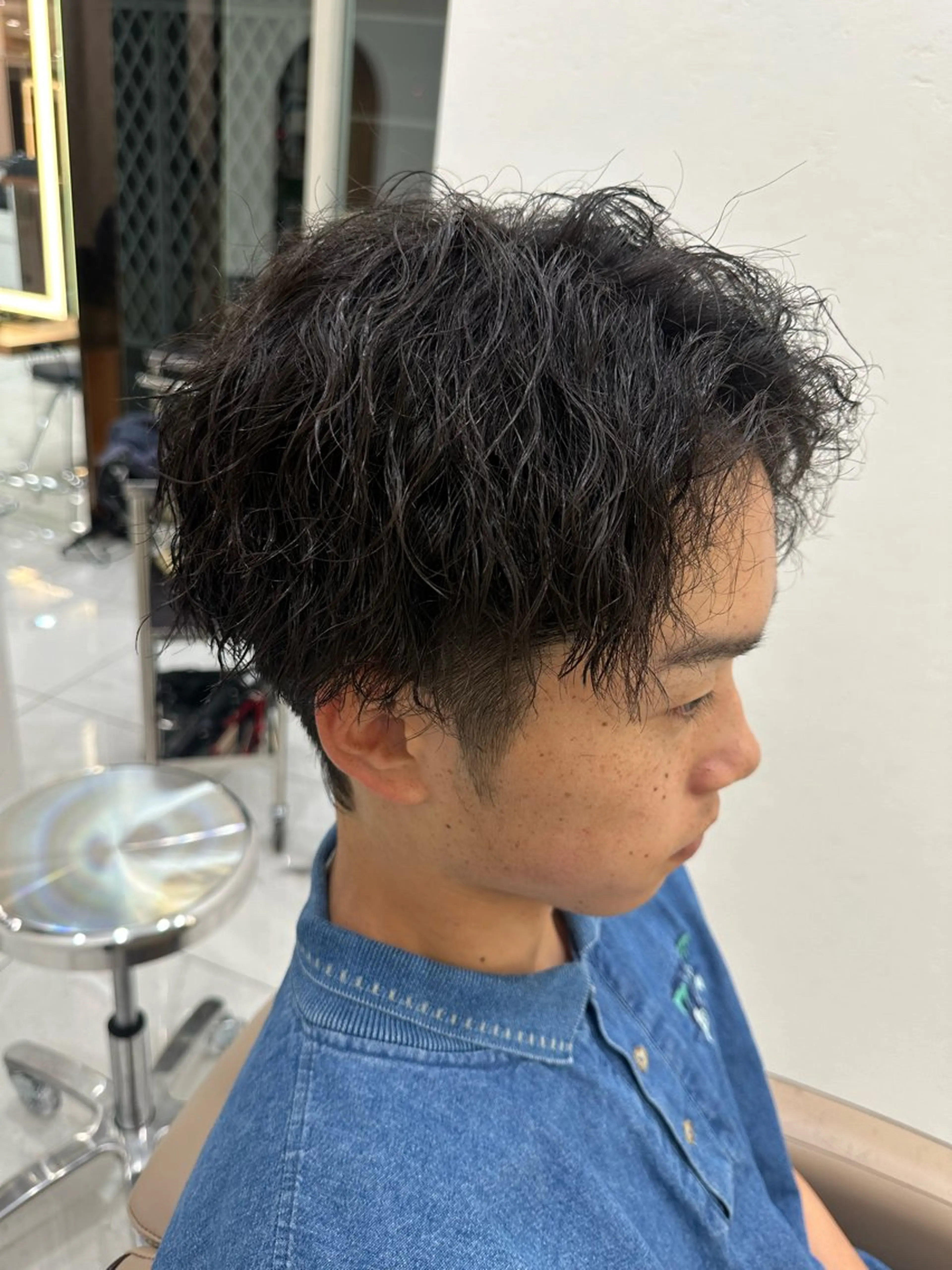メンズ メンズパーマ 学生（メンズ向け） パーマ 大人メッシュ/ ハイライト/ぽんのヘアスタイル