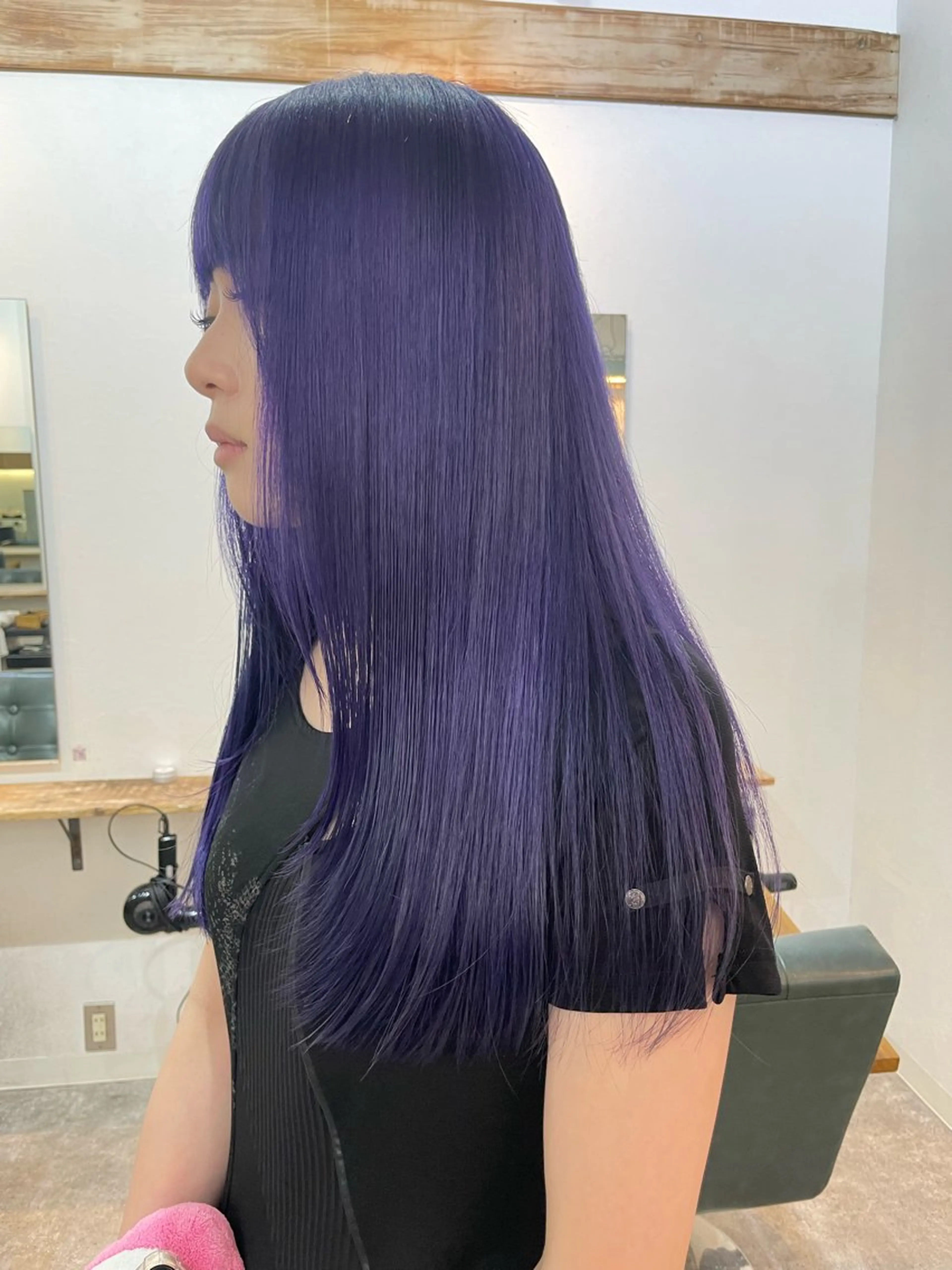 ロング カラー パープルカラー ヘアカラー 水野谷愛/ハイトーン カラー/カラーモデルのヘアスタイル