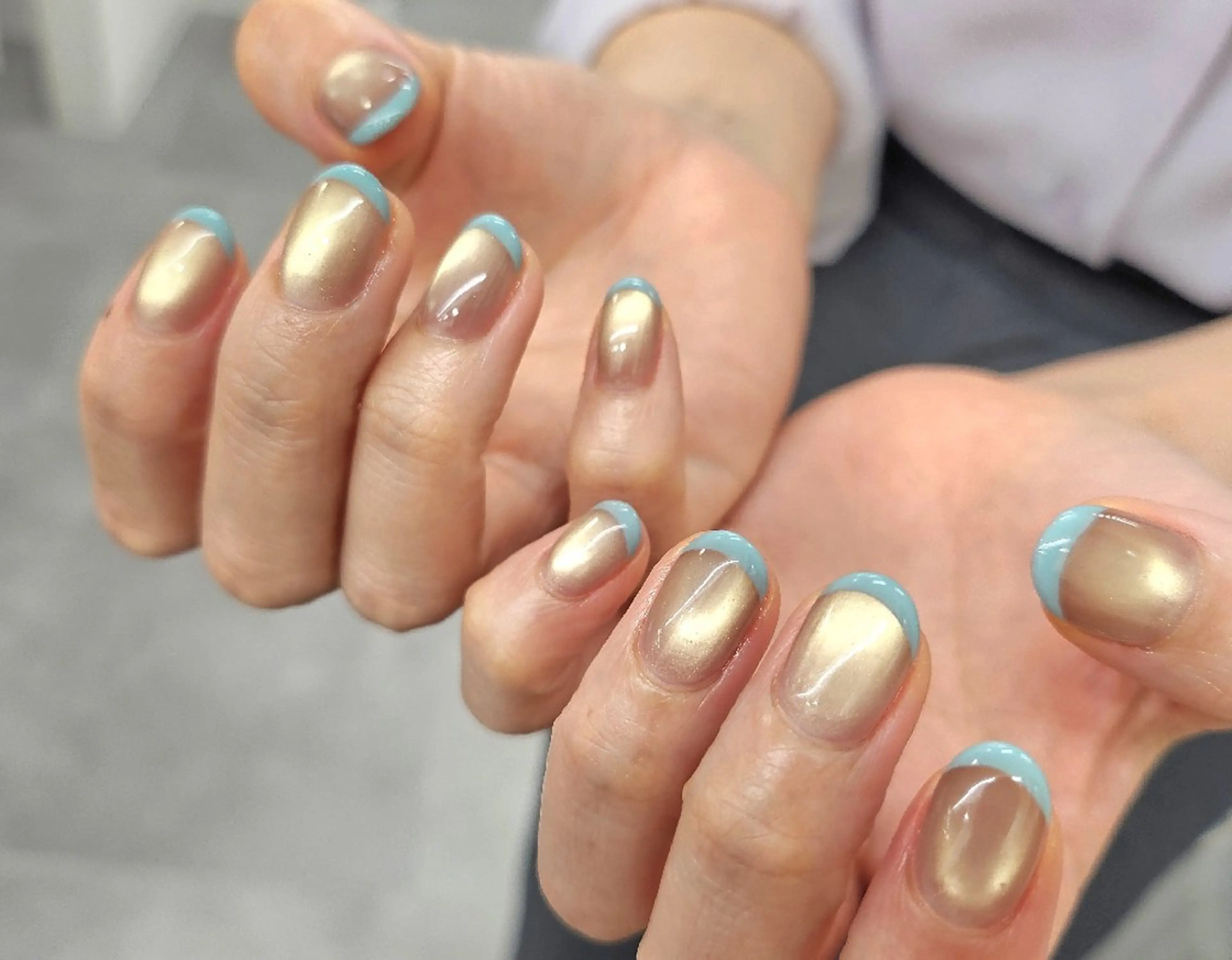 ネイル フレンチネイル ジェルネイル マグネットネイル オフィスネイル パラジェル ハンドネイル puku nail 🌼kazu🌼のネイルデザイン