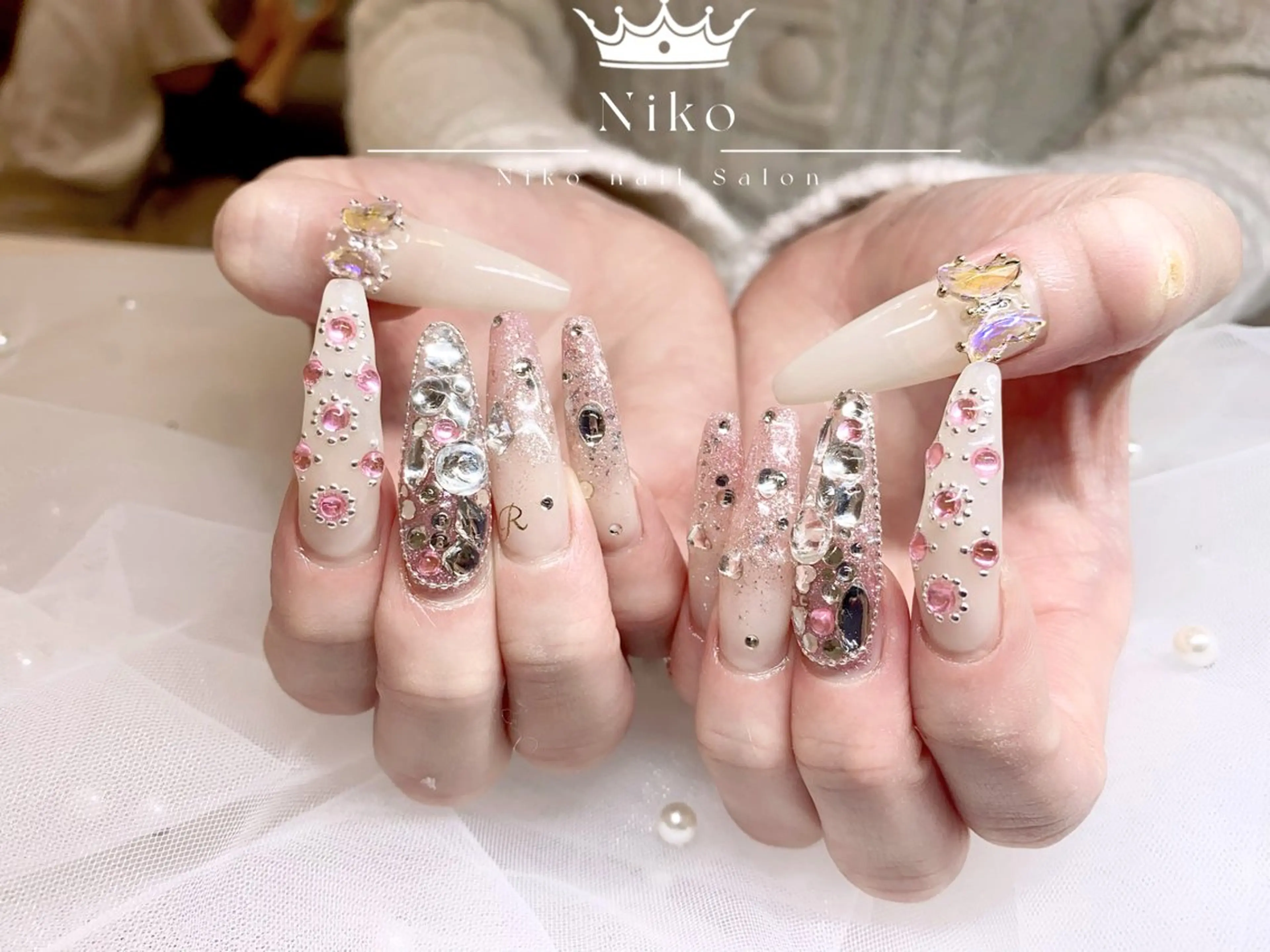 ネイル チークネイル 長さ出し フットネイル フレンチネイル ジェルネイル ハンドネイル Nikoネイルサロン 上野店のネイルデザイン