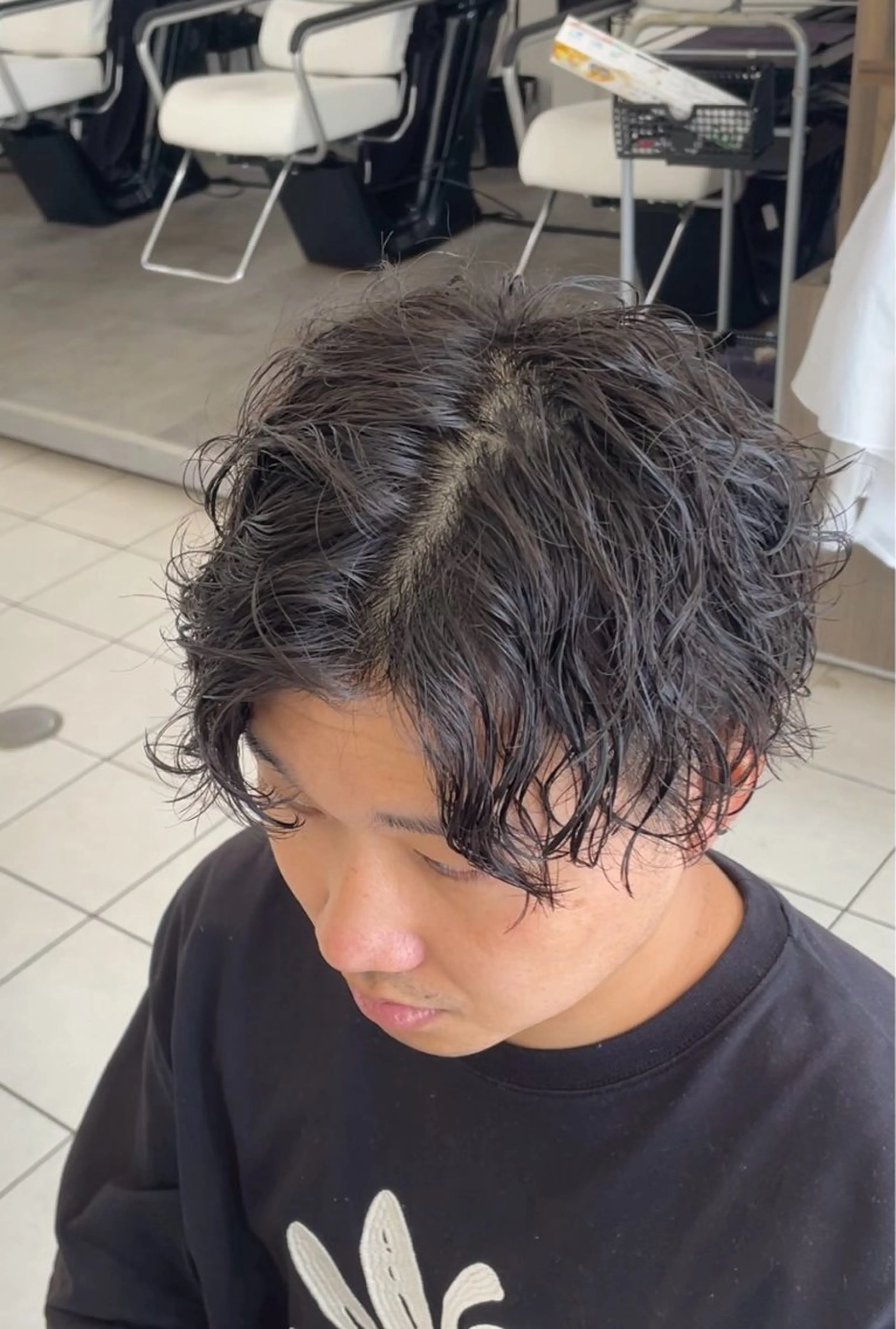 メンズ カット パーマ 成瀬メンズ パーマ清水大隼のヘアスタイル