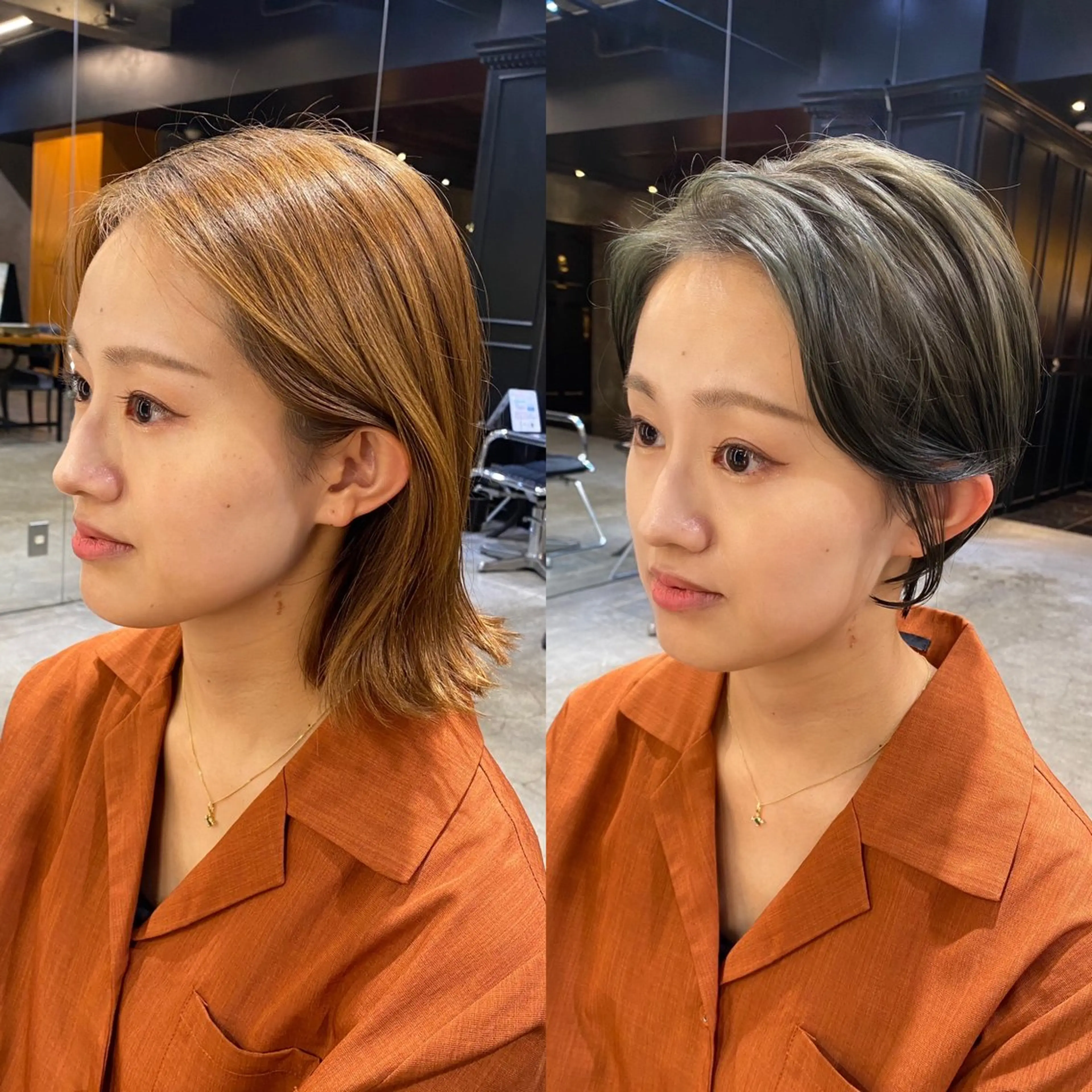 ショート カラー グレージュ オリーブグレージュ オリーブグレー ショートヘア ブリーチなしダブル カラー🧸🐺陽介のヘアスタイル