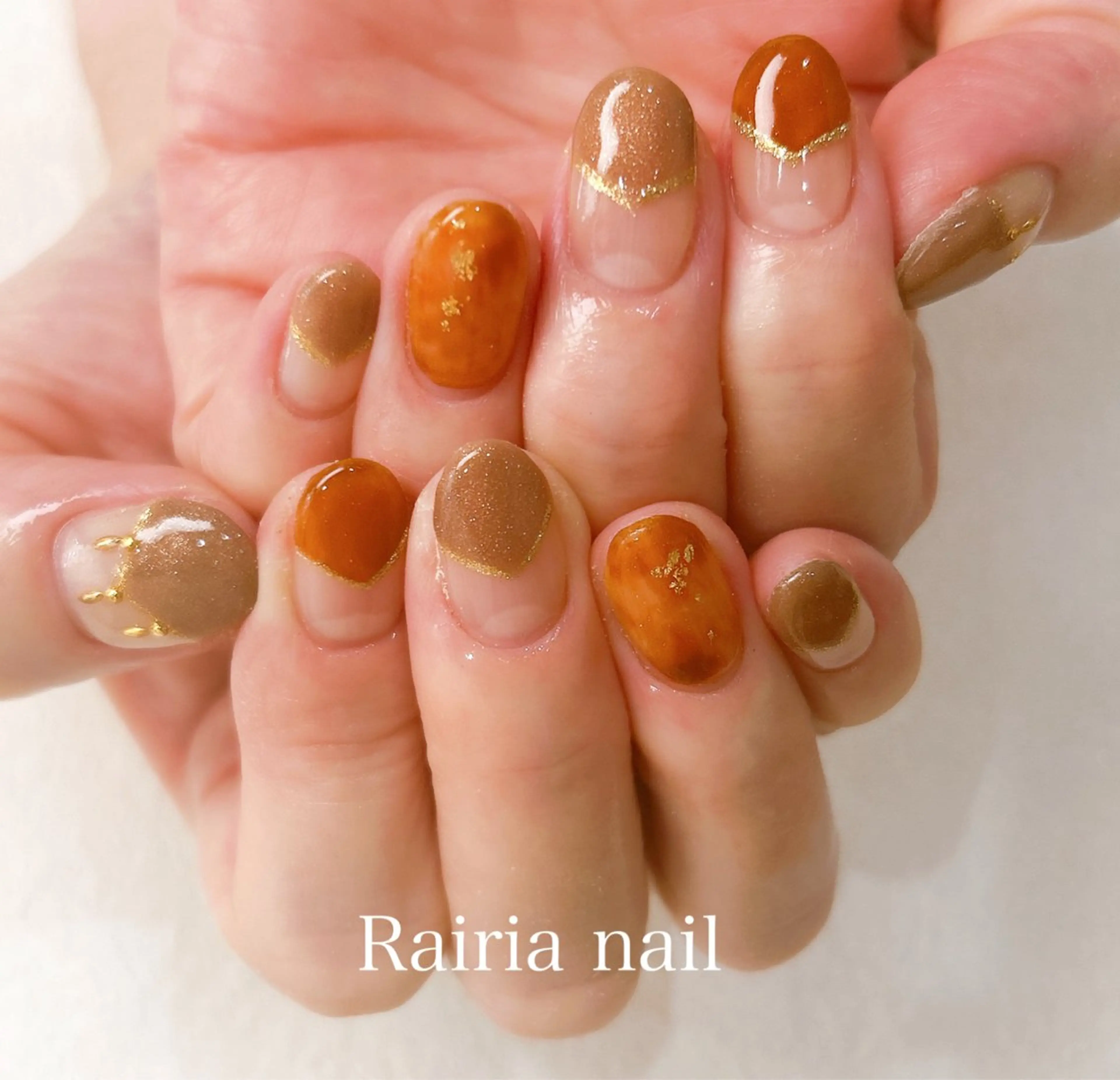 ネイル アートネイル ジェルネイル 持ち込み ニュアンスネイル パラジェル Rairia nail本八幡店のネイルデザイン