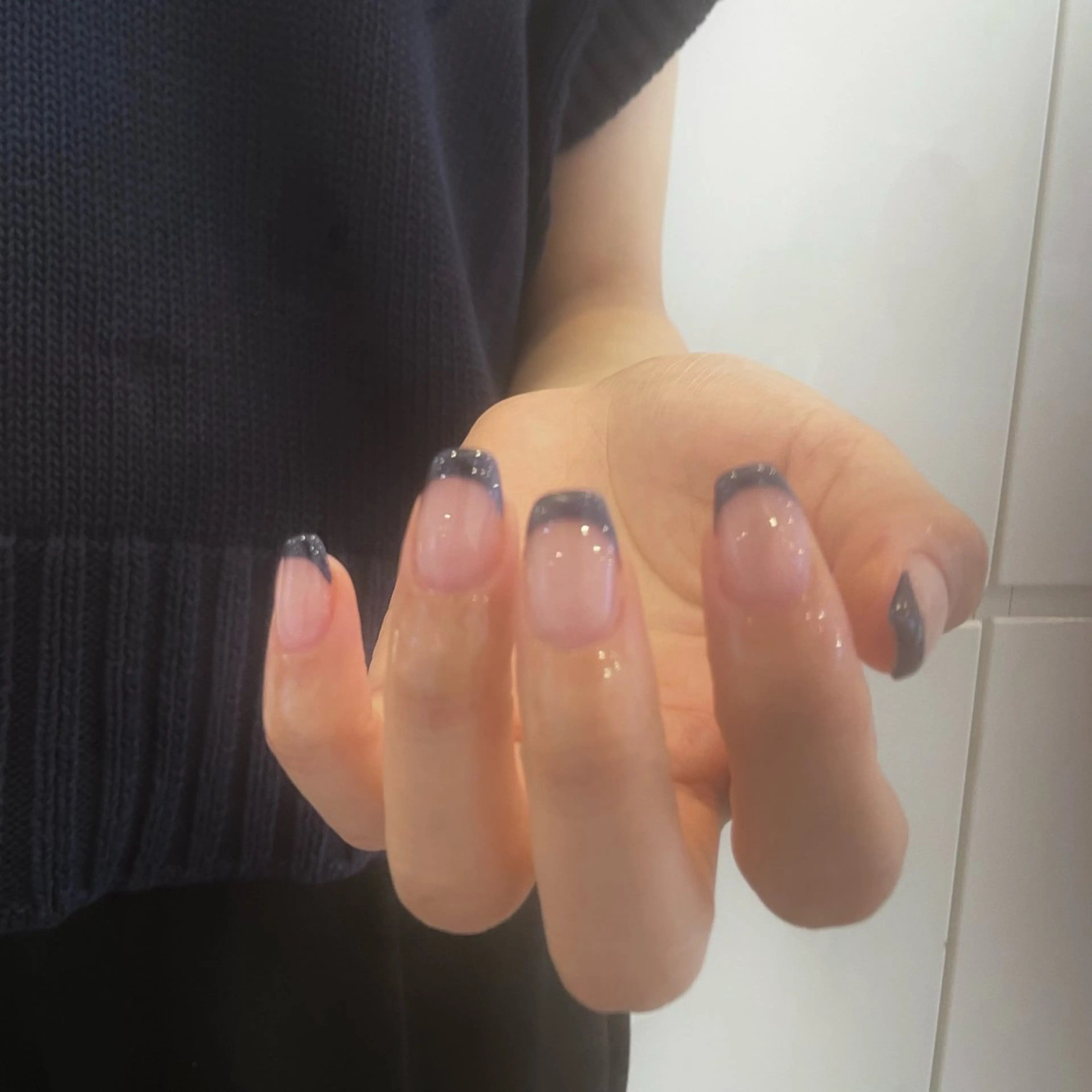 ネイル フレンチネイル ネイビー nagi .のネイルデザイン