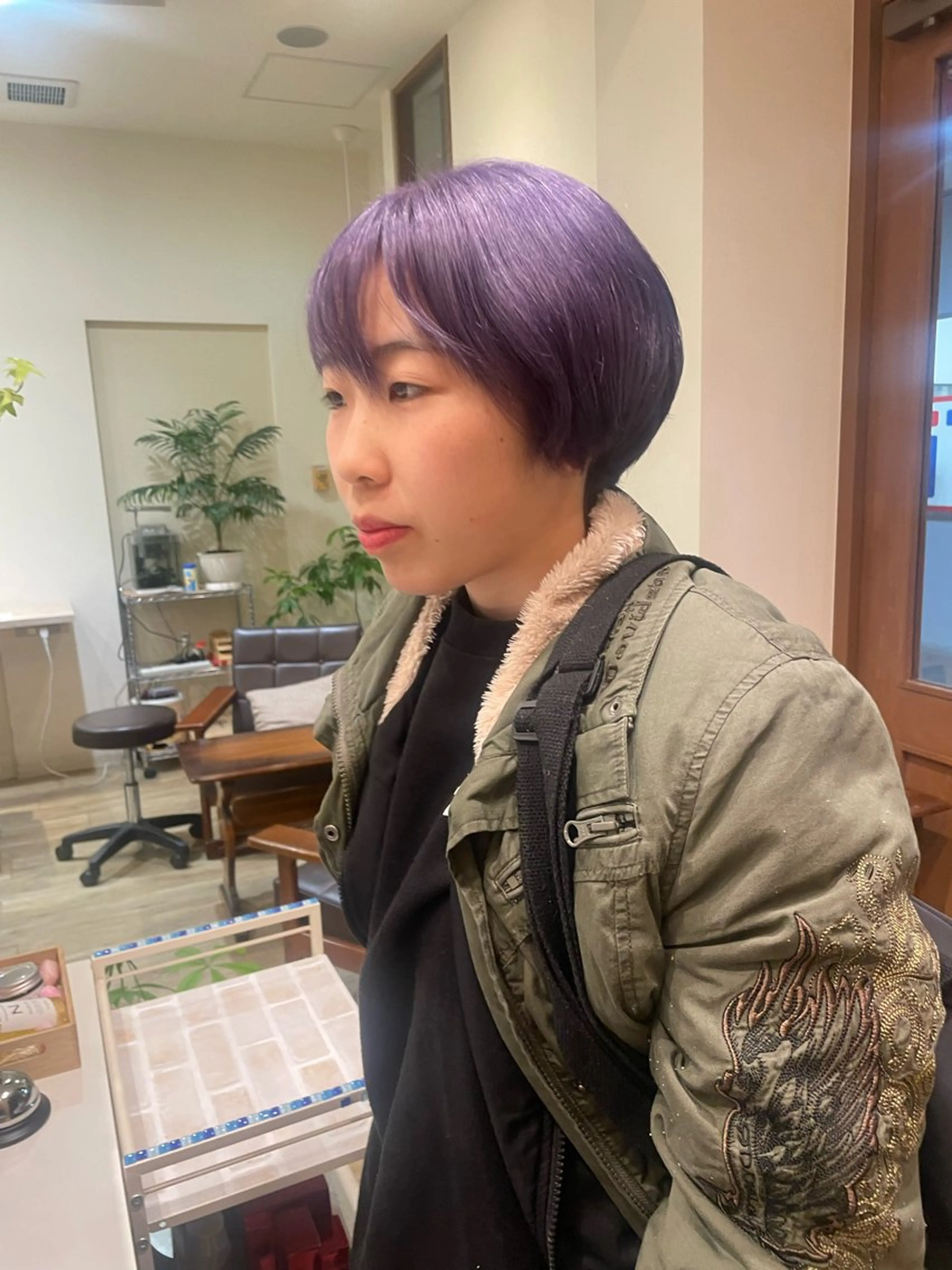 ショート カラー ブリーチ パープルカラー 髪質改善/Bloss om🌷高橋沙衣のヘアスタイル