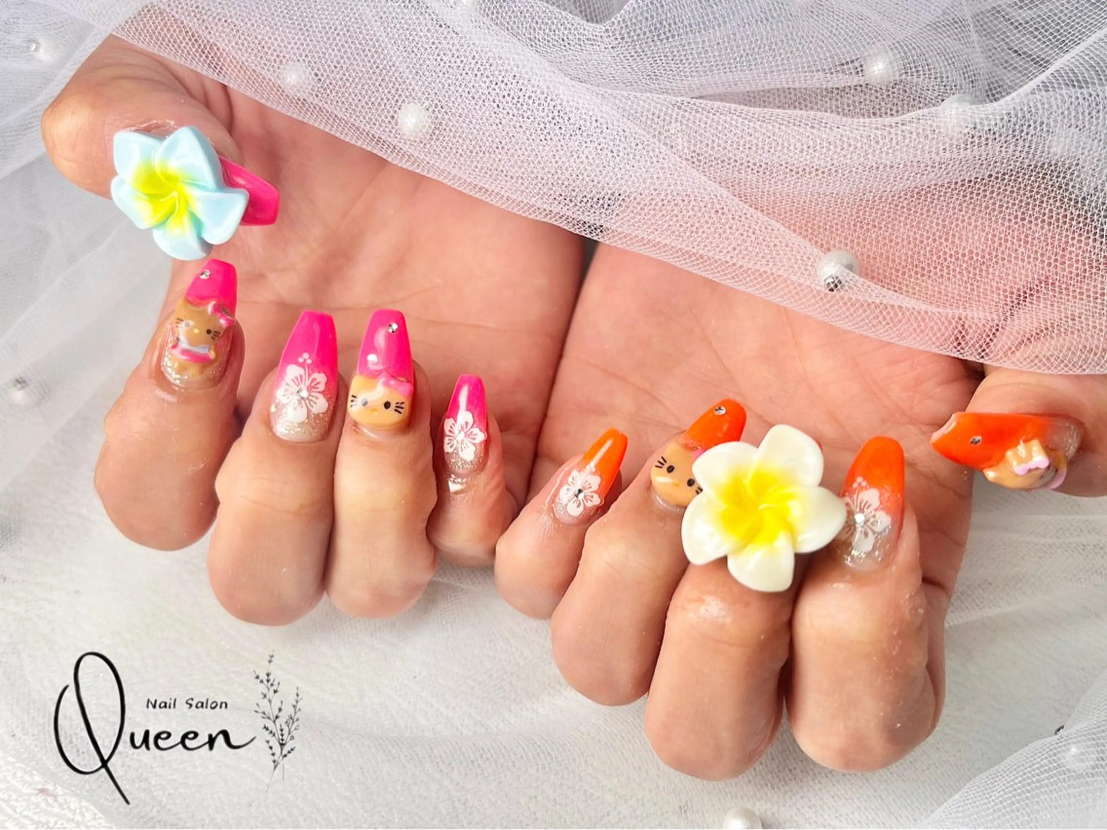 ネイル 持ち込み ハンドネイル Queen nail 北堀江 ASUKAのネイルデザイン