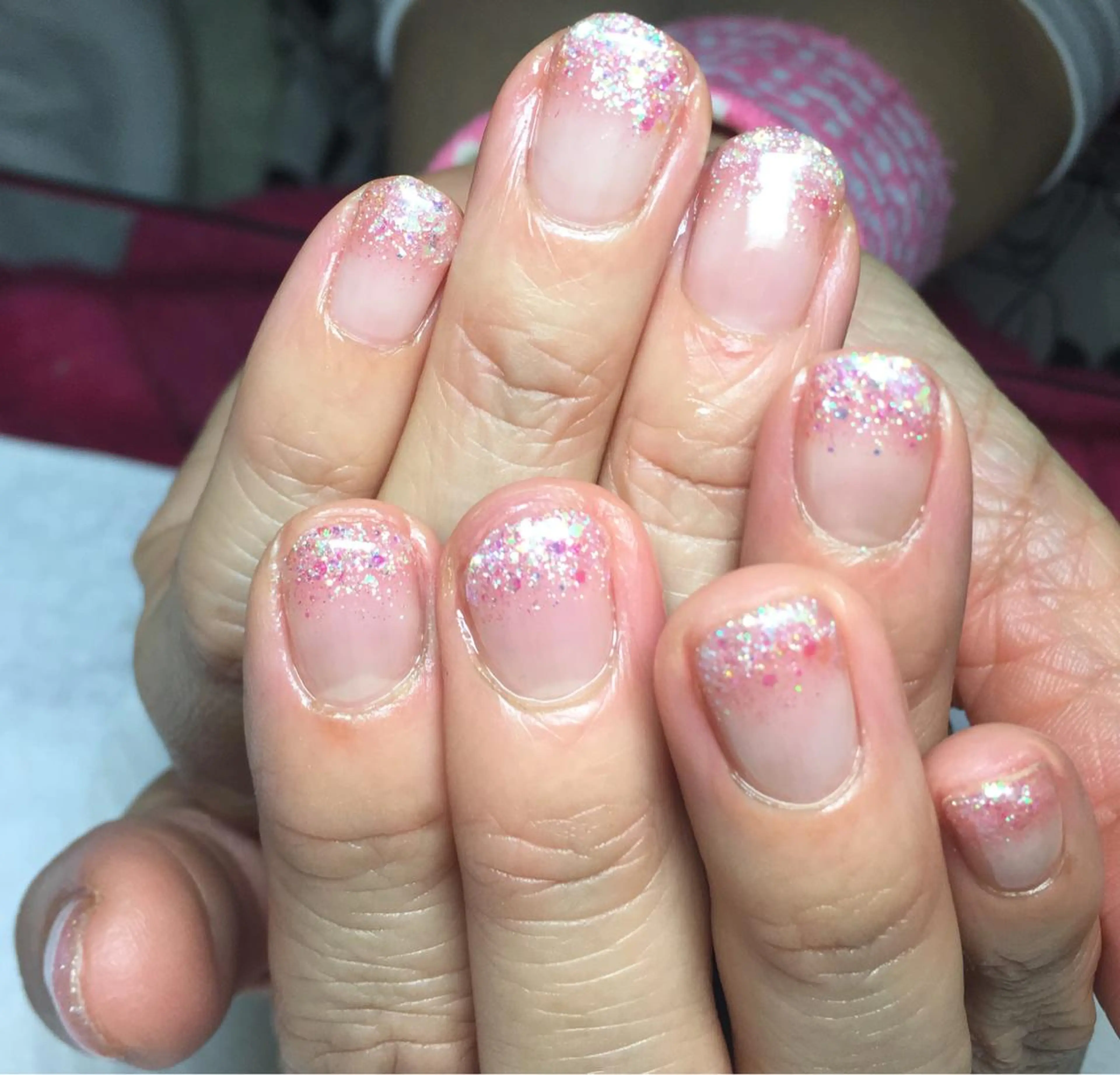 ネイル ジェルネイル グラデーション ラメ(グリッター) ラメグラデーション オフのみ(ネイル) beauty salonM&Iのネイルデザイン