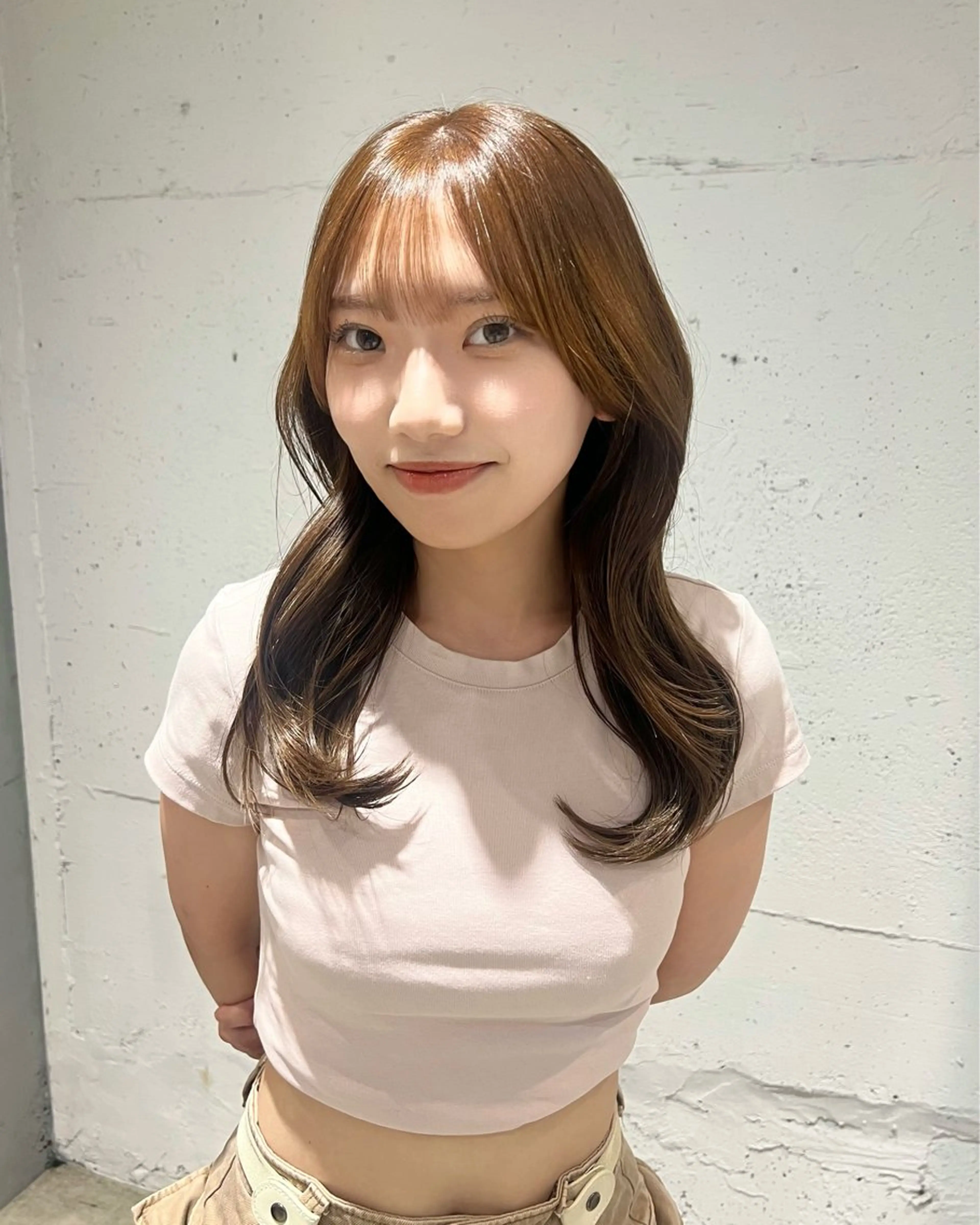 ミディアム カラー 透明感カラー ヘアカラー あんな🦋レイヤー カット/透明感カラーのヘアスタイル