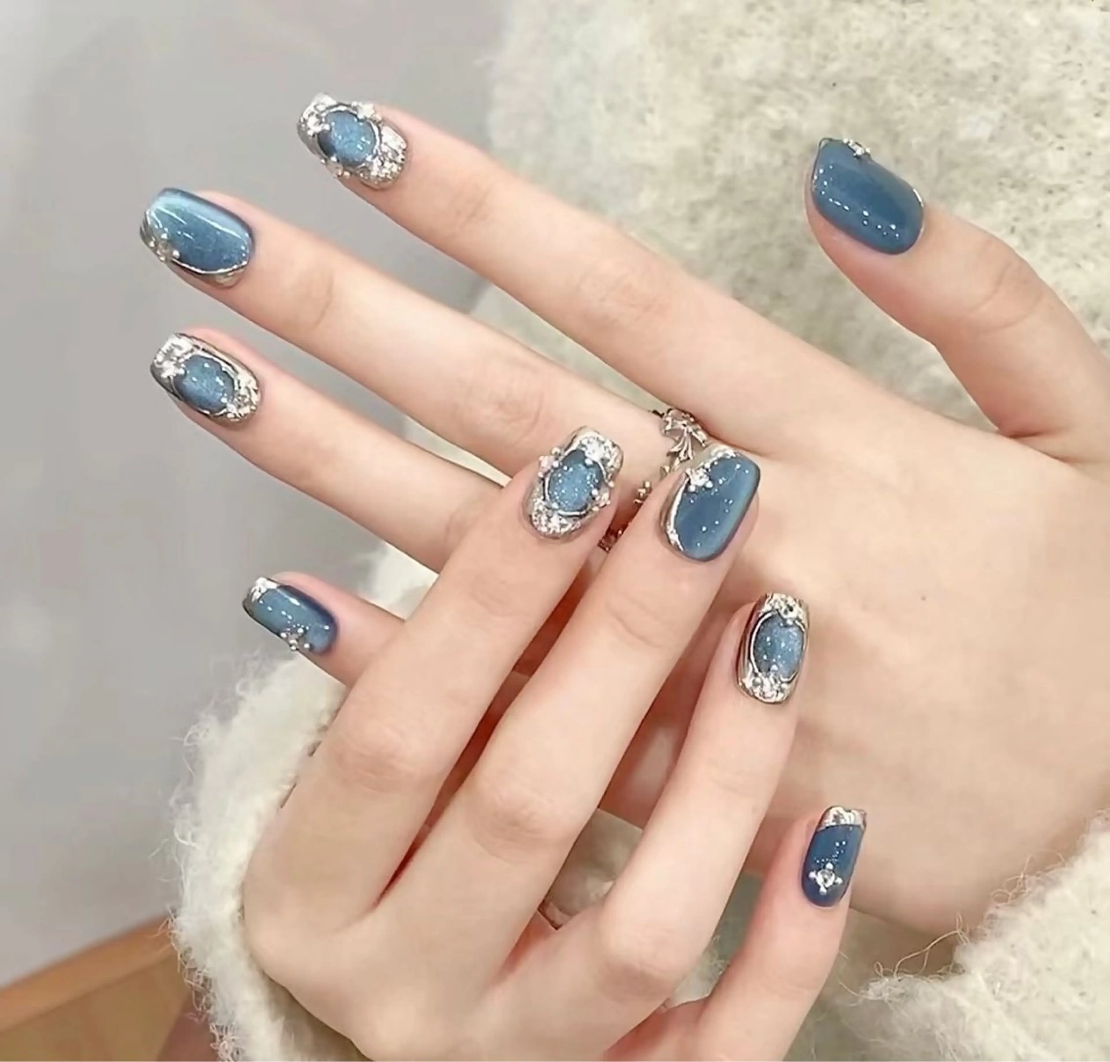 ネイル 長さ出し フレンチネイル グラデーション マグネットネイル マグネットフレンチ ハンドネイル ハンドケア ⭐️Dreamy Nail⭐️のネイルデザイン