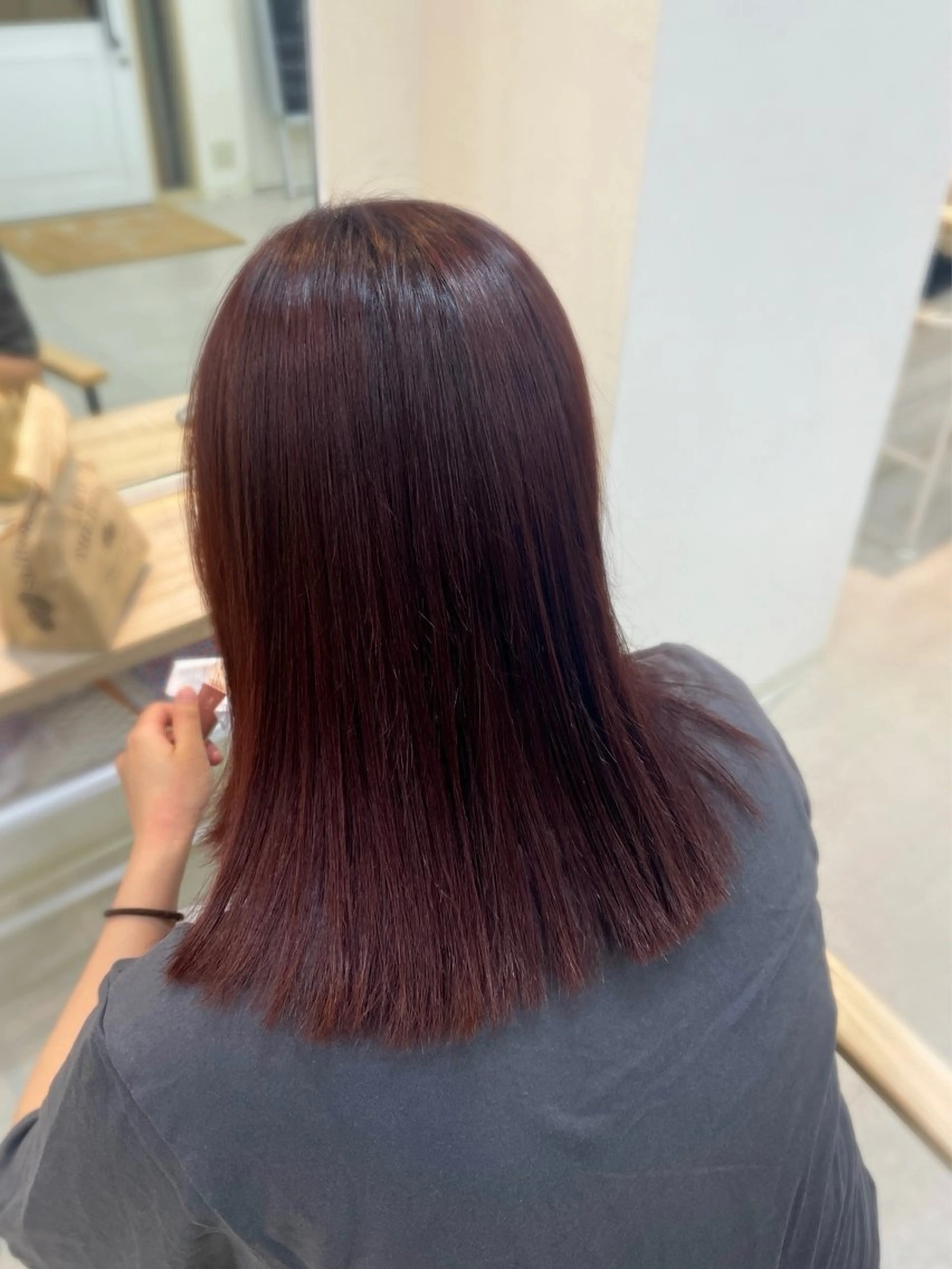 セミロング カラー メンズ キッズ メンズブリーチ ブリーチ ブリーチなしカラー レッドカラー ヘアカラー Aoi /Lamp柏 /透明感カラー🪐のヘアスタイル