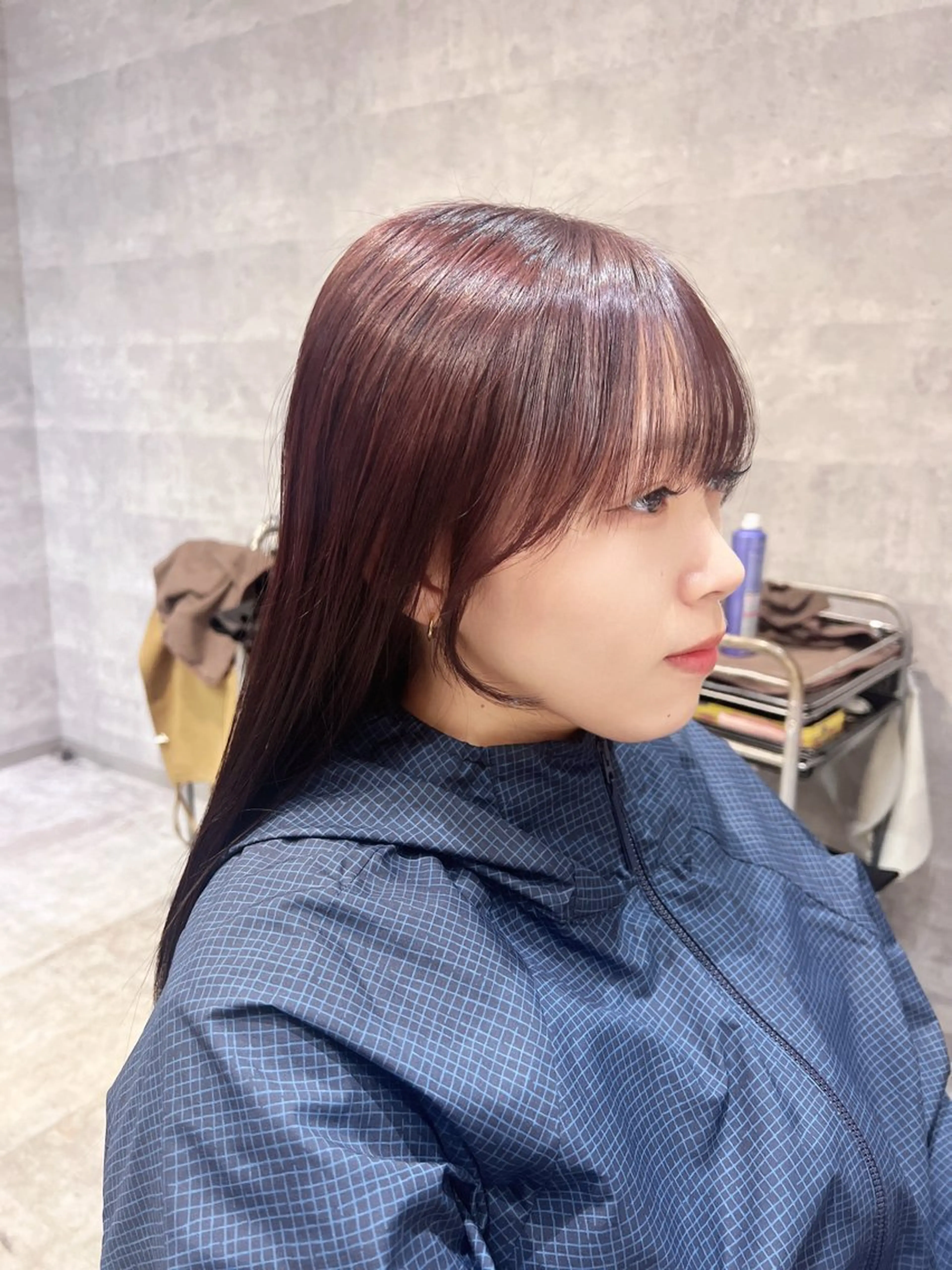セミロング 顔周りカット カット ヘアカラー _White難波店所属・武元裕聖/ モデル募集中のヘアスタイル