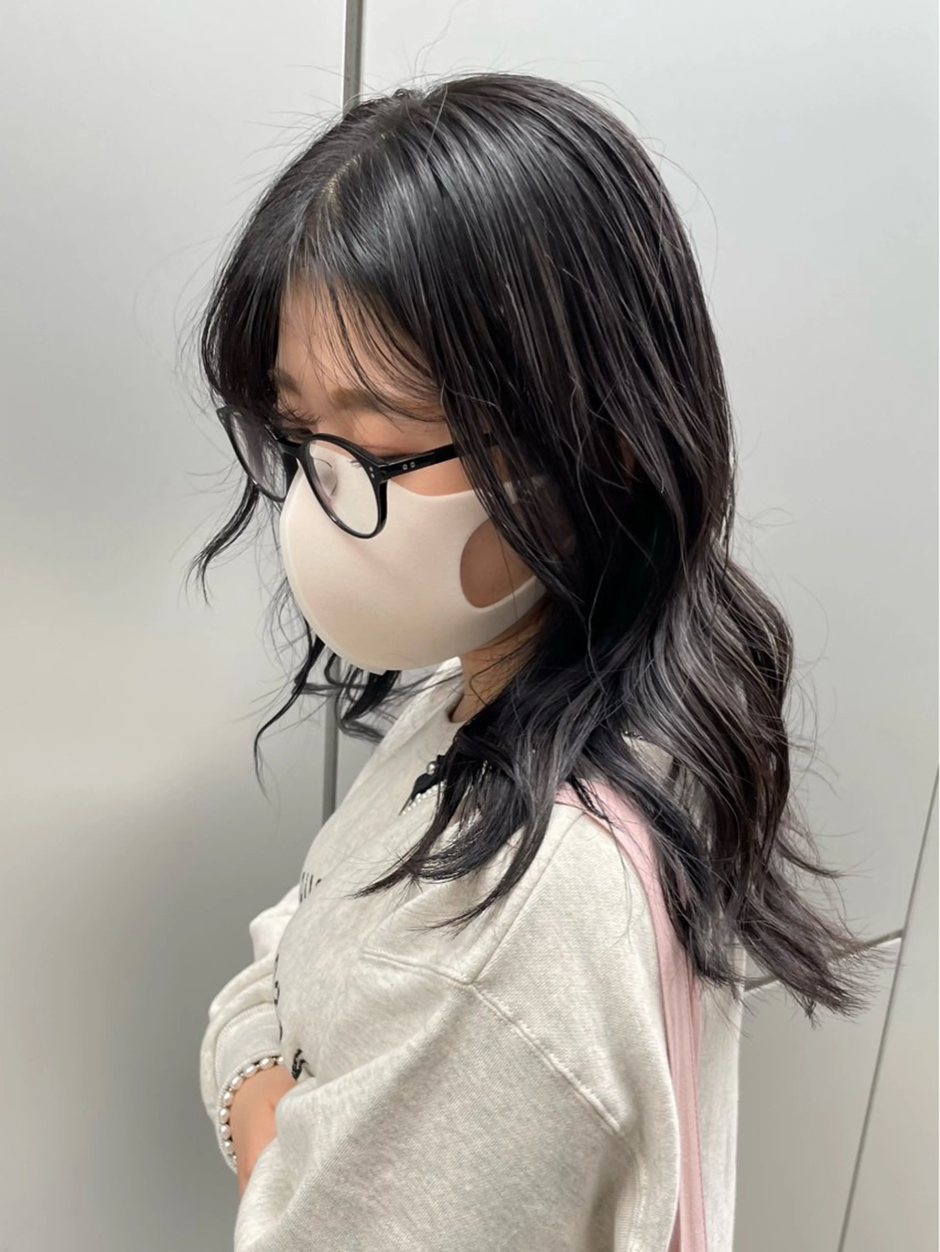 セミロング 💚色落ちまで可愛い 髪質改善カラーゆうまのヘアスタイル