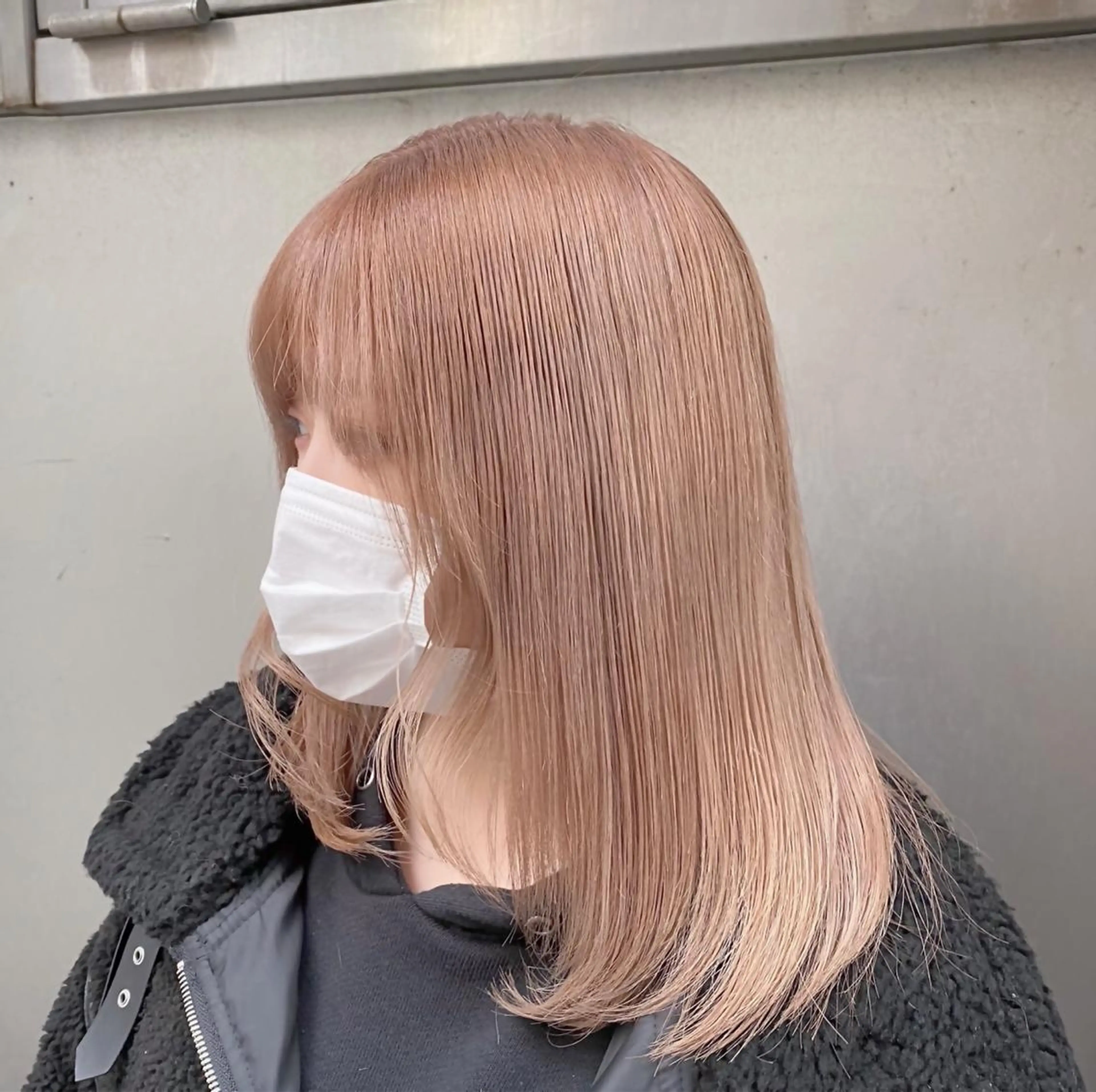 ミディアム カラー ベージュカラー ミルクティーベージュ LATTE所属・垢抜け顔周り／韓国 ヘア𝑺𝒂𝒌𝒊のヘアスタイル