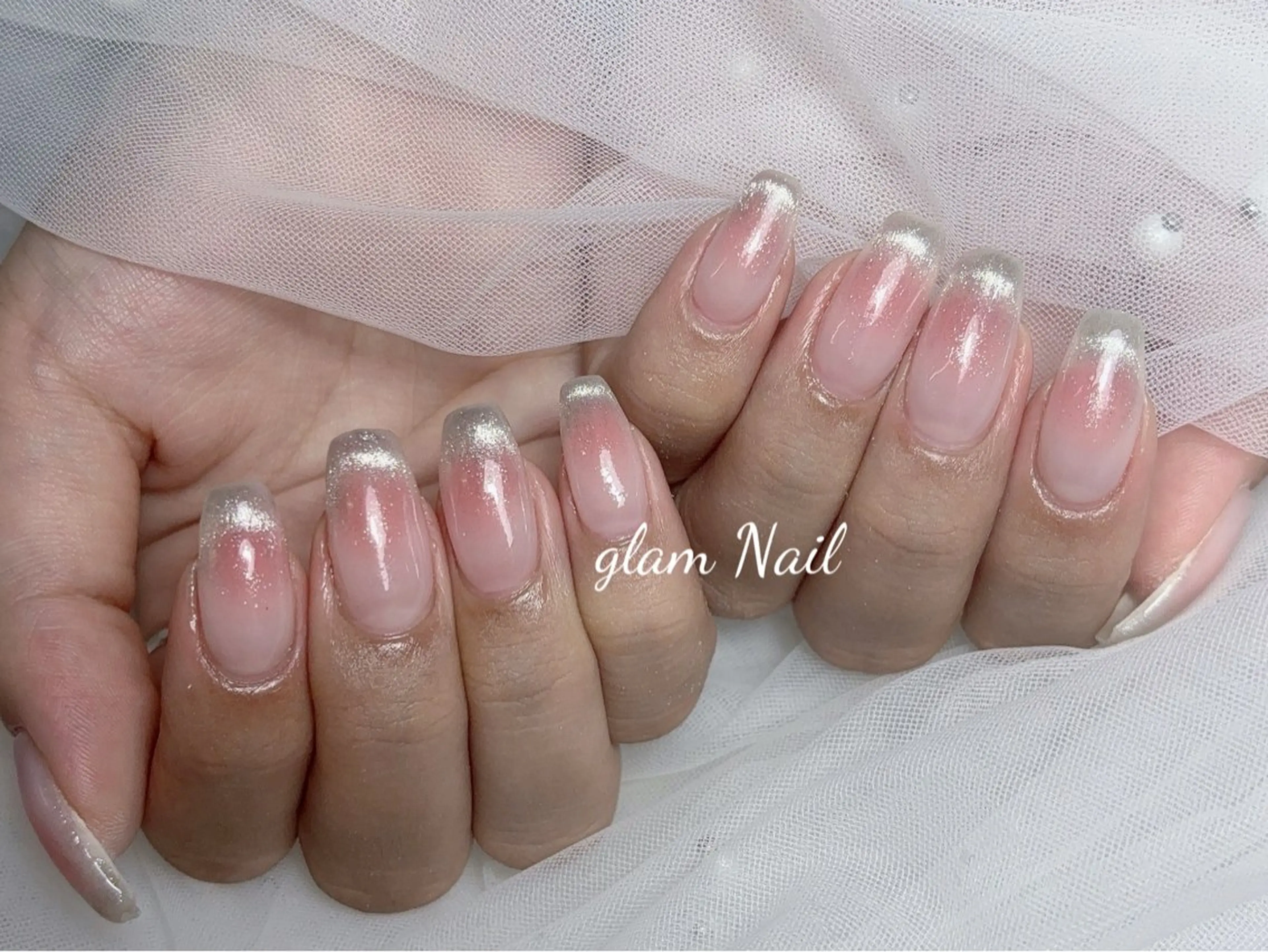 ネイル ハンドネイル エツメ💅 長さだし🎀デザインのネイルデザイン