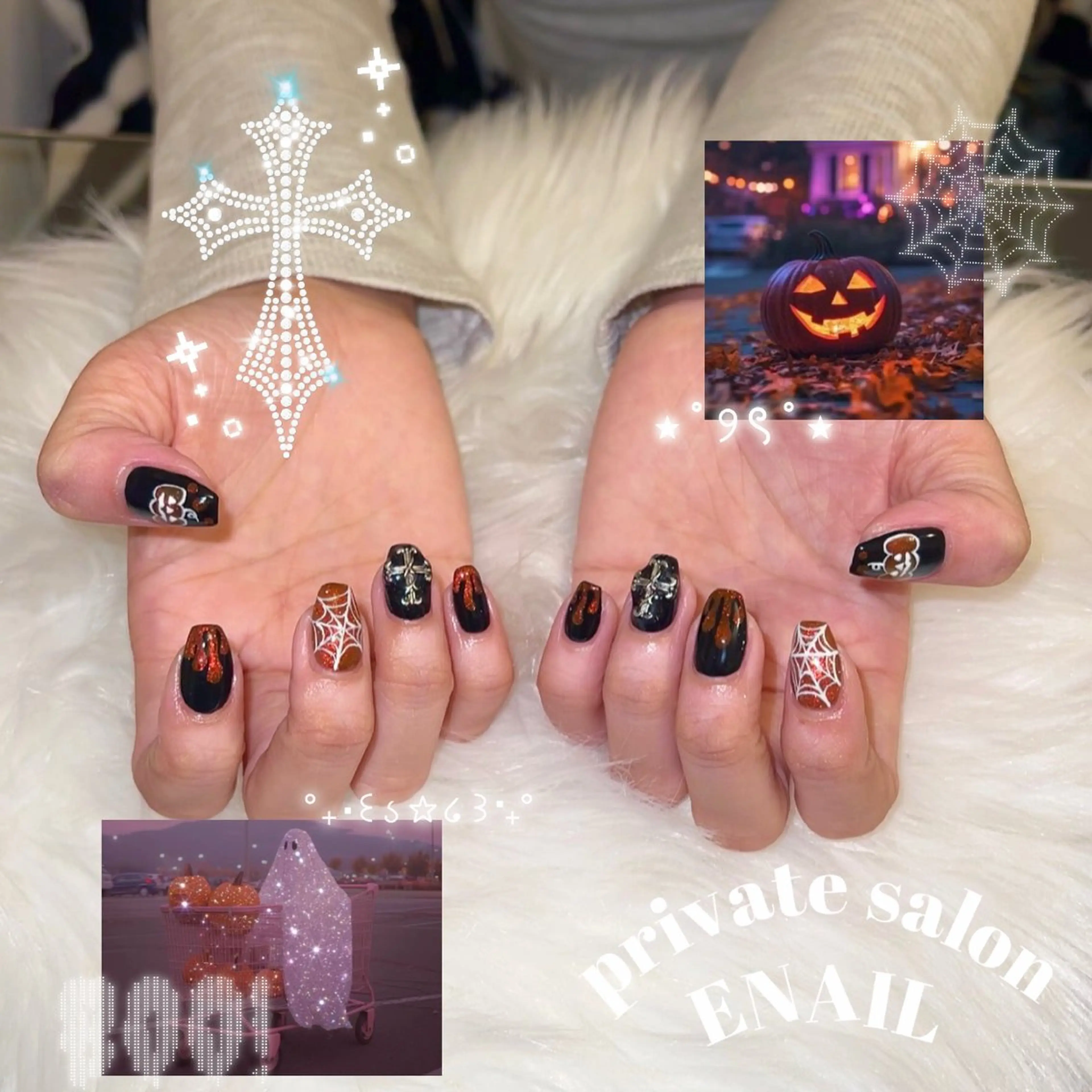 ネイル ハロウィン 持ち込み オフィスネイル ワンカラーネイル オレンジ toranomon enailのネイルデザイン