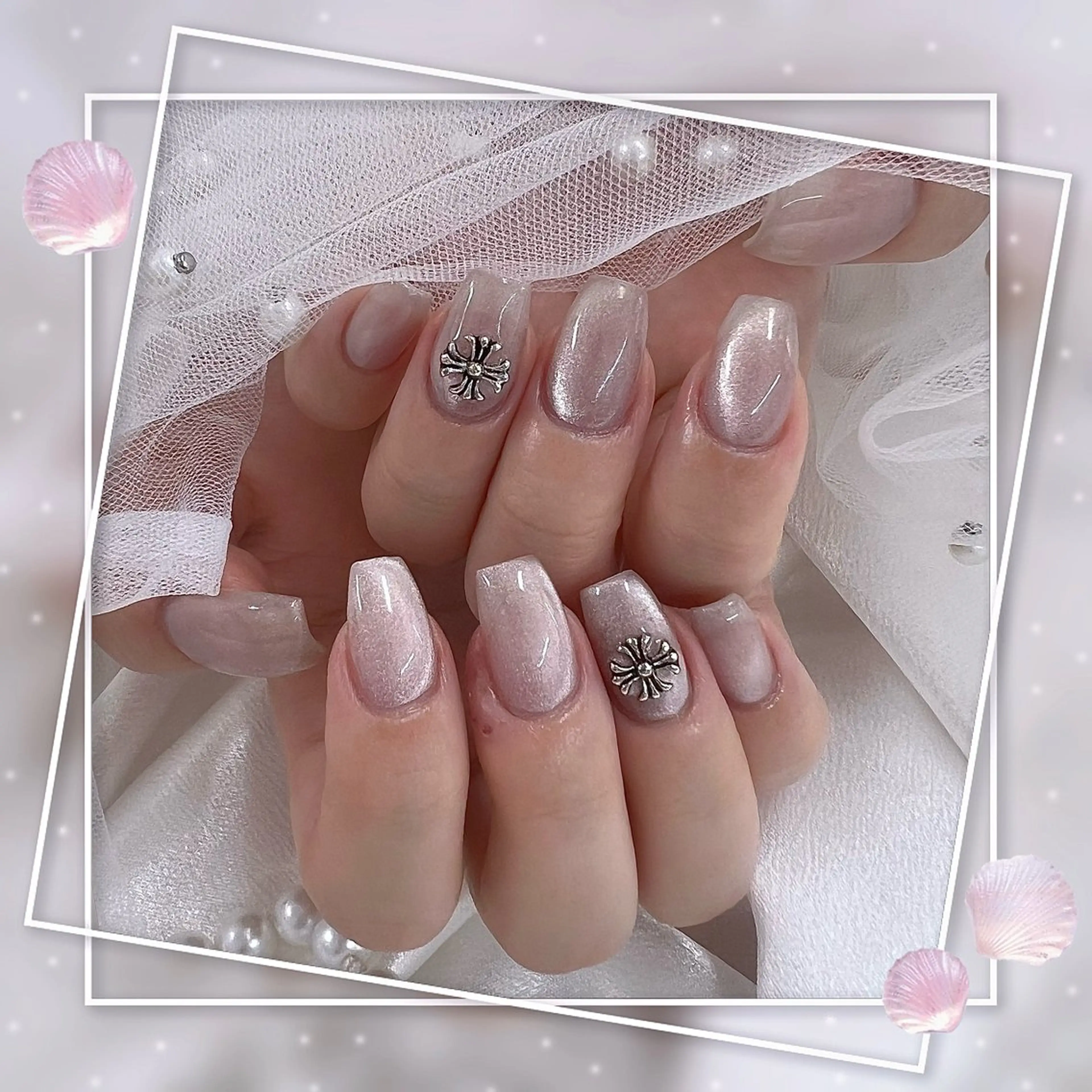 ネイル グラデーション マグネットネイル ピンク ワンホンネイル ハンドネイル ハンドケア Chill Nailsalonのネイルデザイン