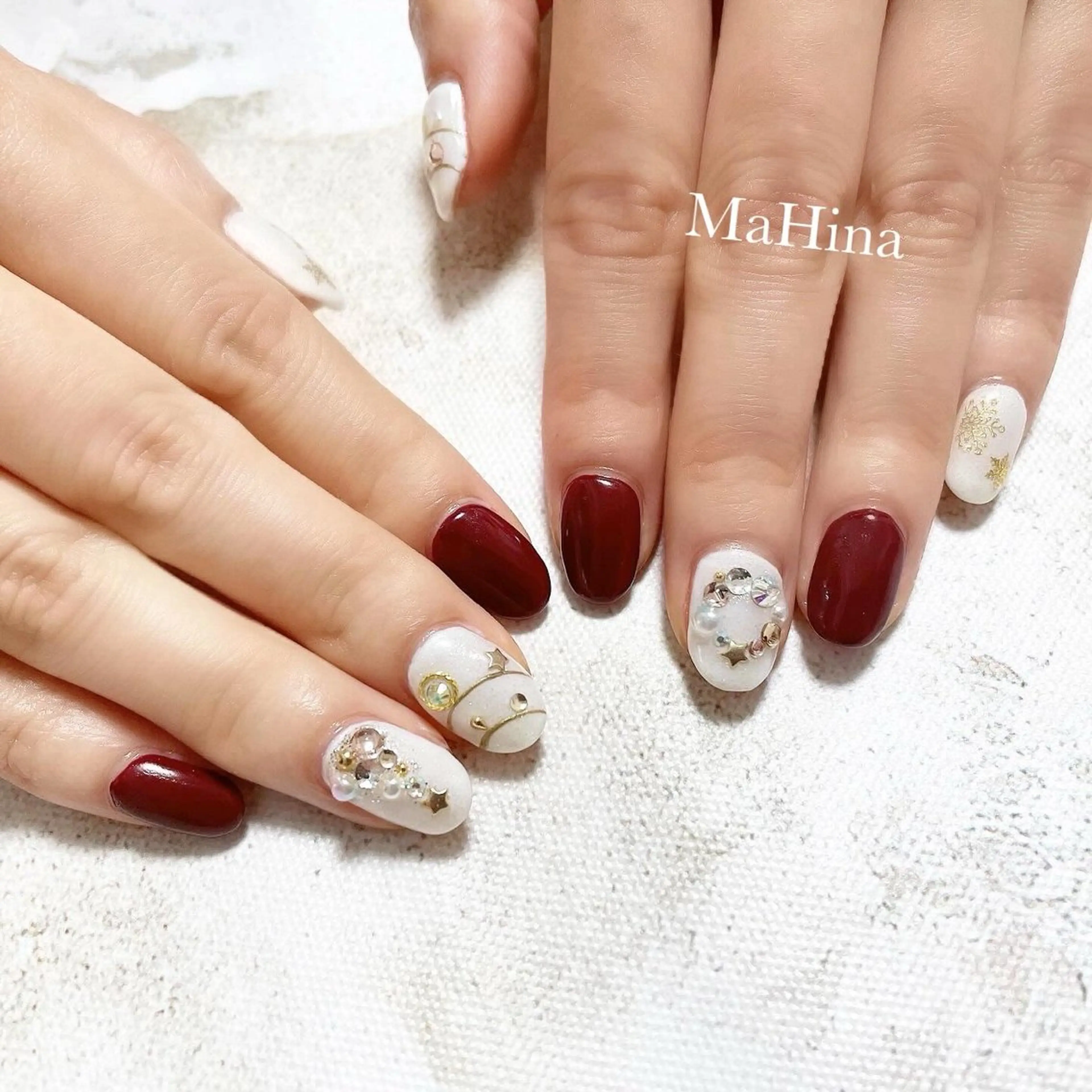 ネイル 冬ネイル クリスマス ハンドネイル Healing Salon...MaHina(マヒナ)所属・MaHina🌙 salonのネイルデザイン