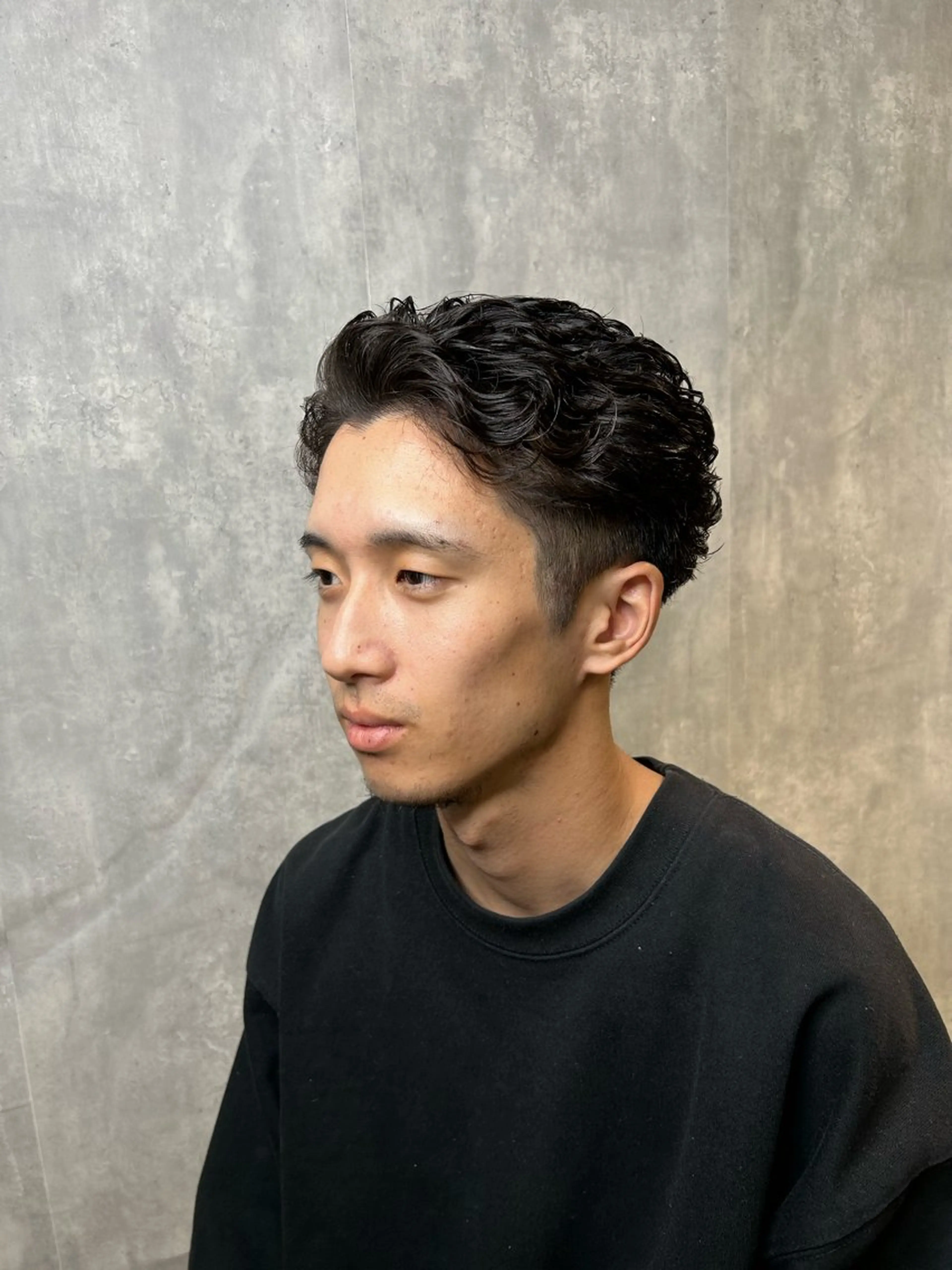 ショート メンズ カット パーマ フェザーパーマ癖毛 曲がる縮毛矯正森岡のヘアスタイル