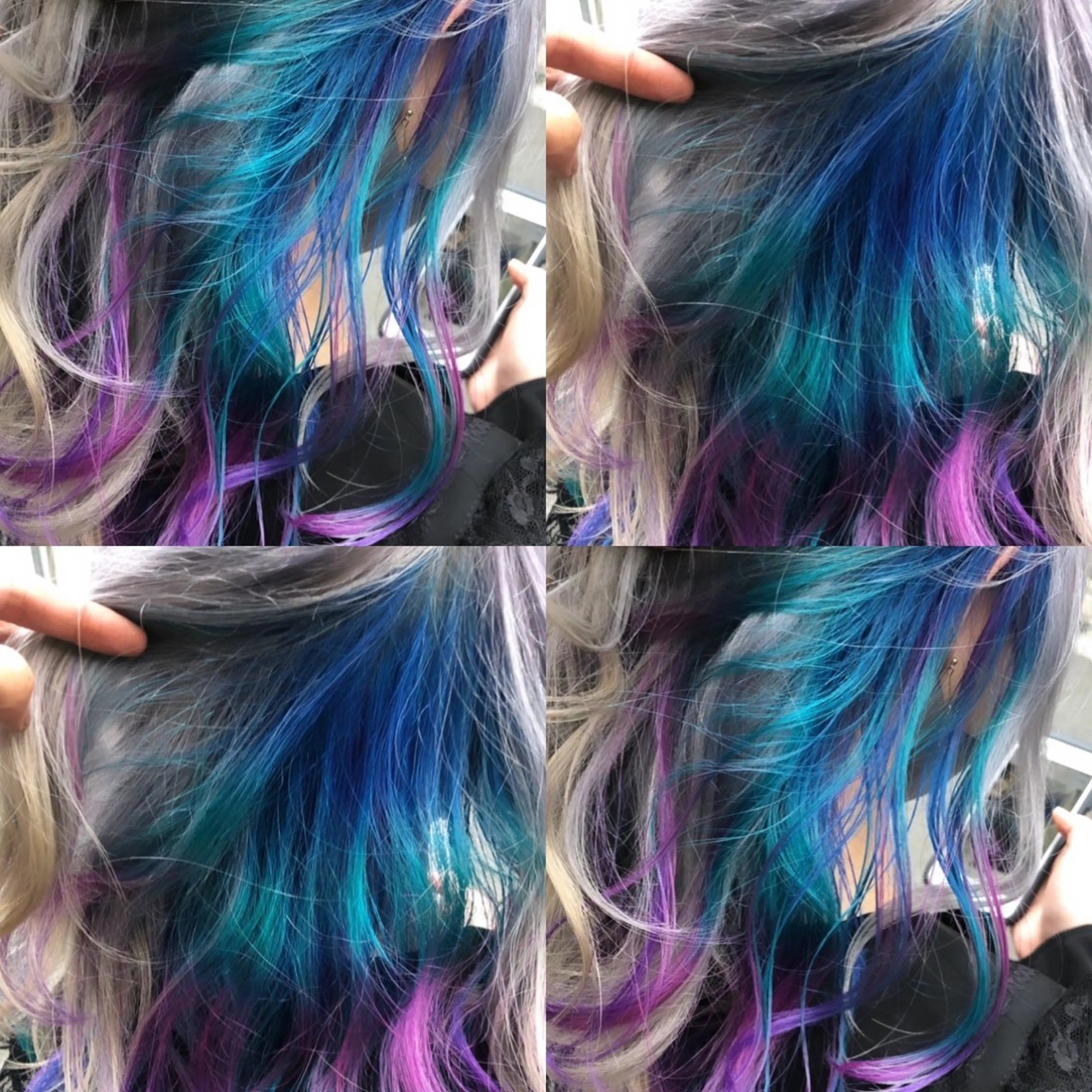 セミロング カラー ブリーチ デザインカラー イヤリングカラー インナーカラー ユニコーンカラー カット ヘアカラー トリートメント 原宿サロン代表 デザインカラー伊藤卓のヘアスタイル