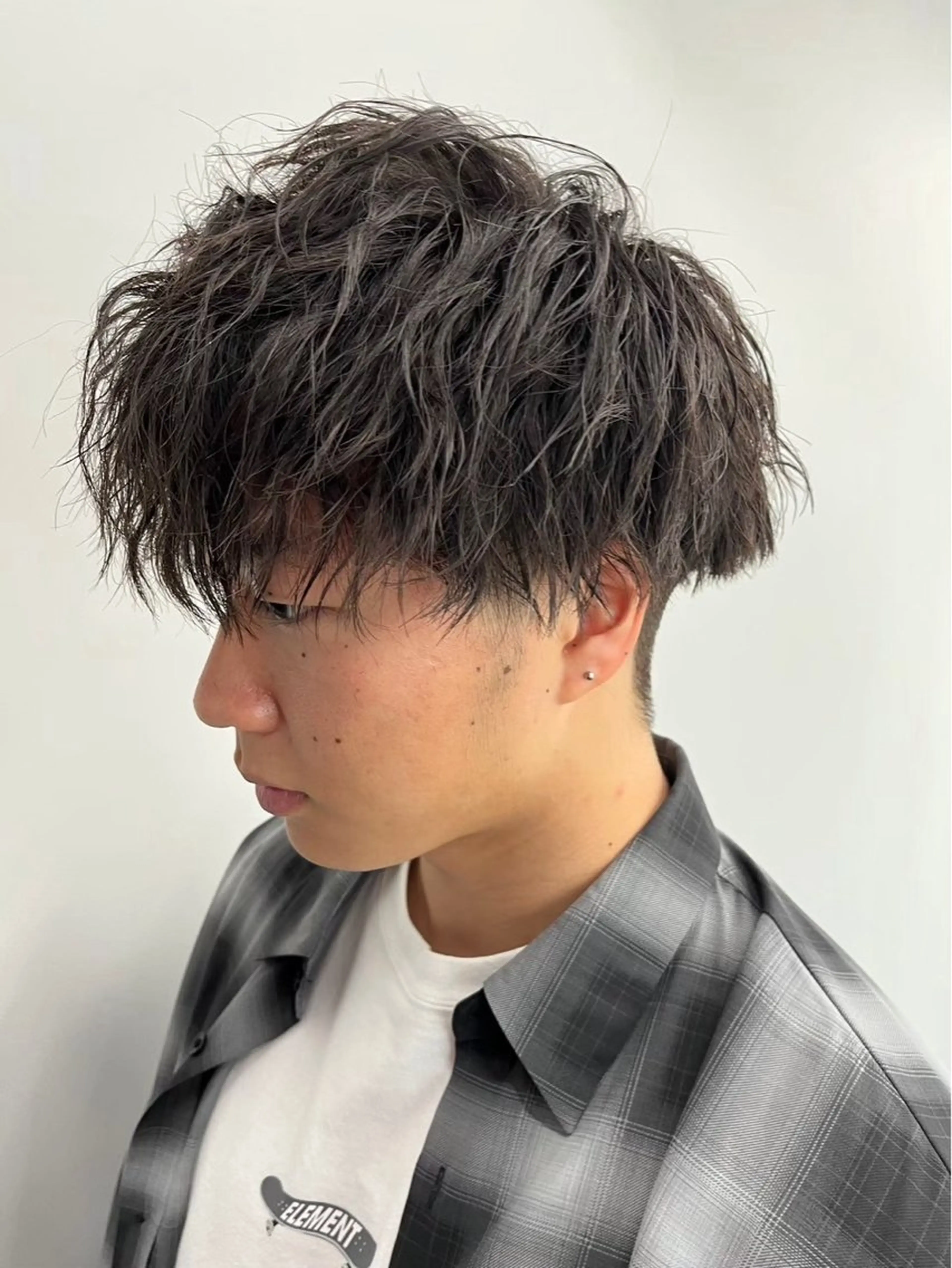 ショート パーマ メンズ カット パーマ ニュアンスパーマ/ ウルフ/ときなのヘアスタイル