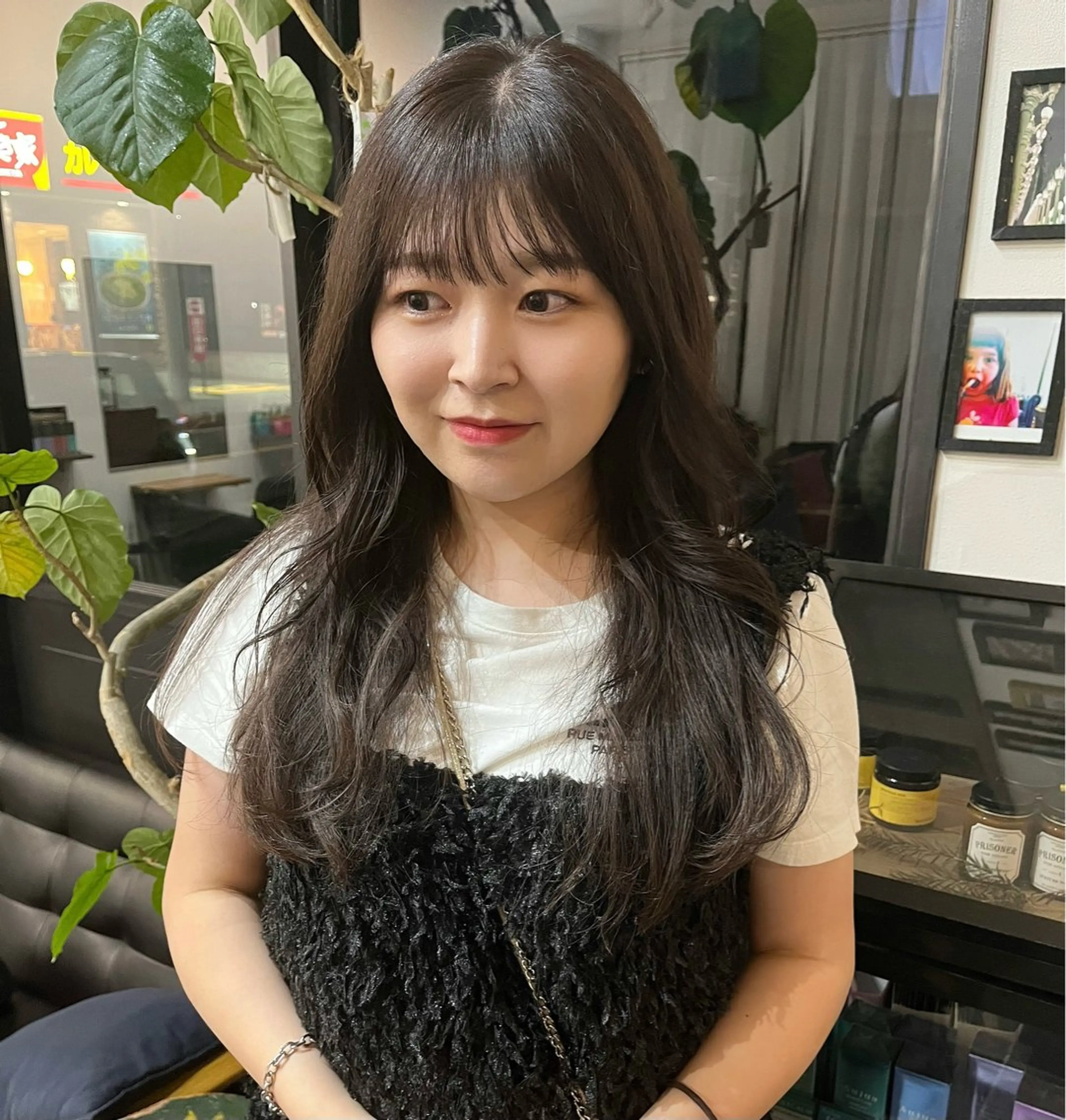 ロング カット ヘアカラー トリートメント あやか/ベージュ /透け感カラーのヘアスタイル